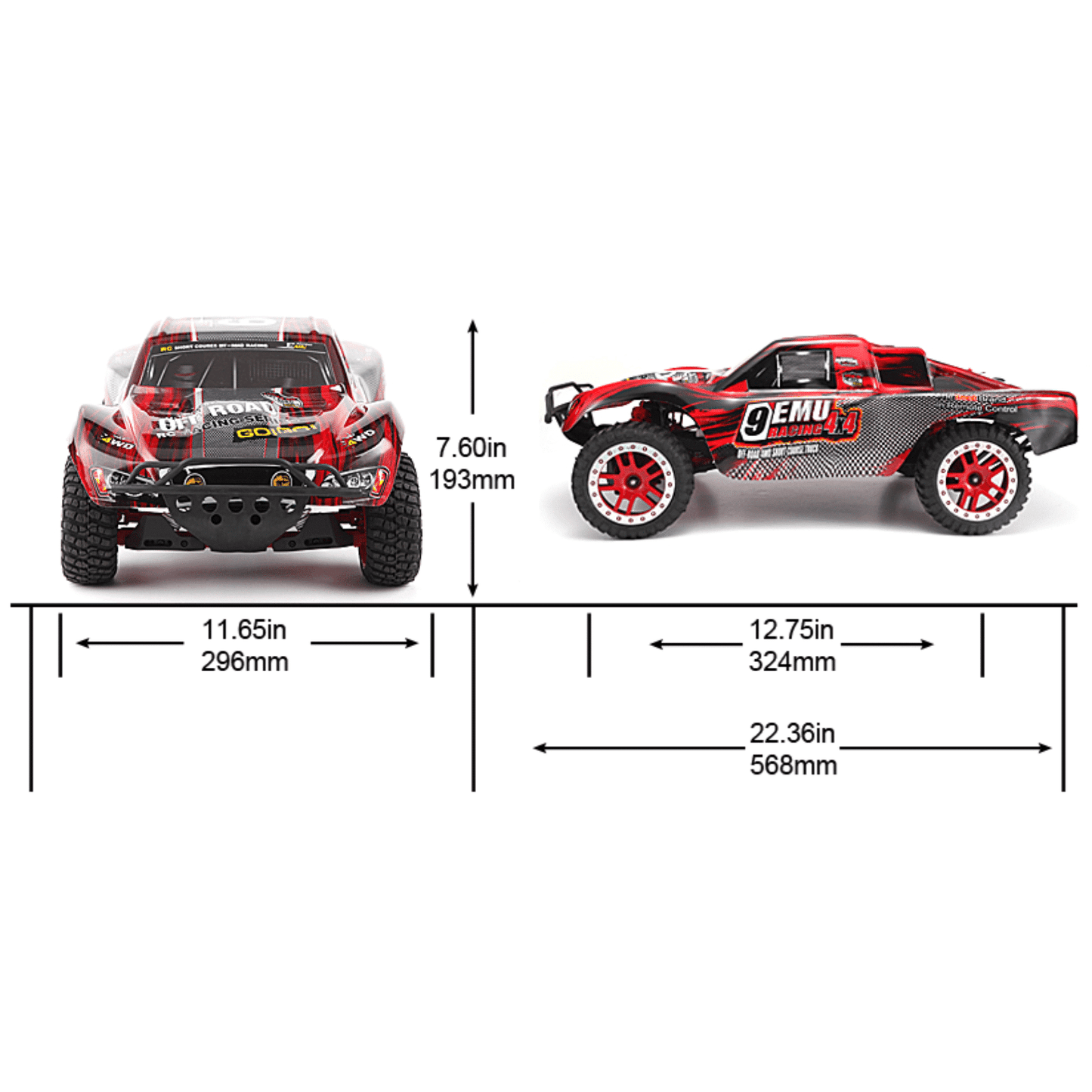 Remo hobby 9EMU 4X4 Brushless 1/8 4WD PRO Short Course Truck Upgraded #8025
