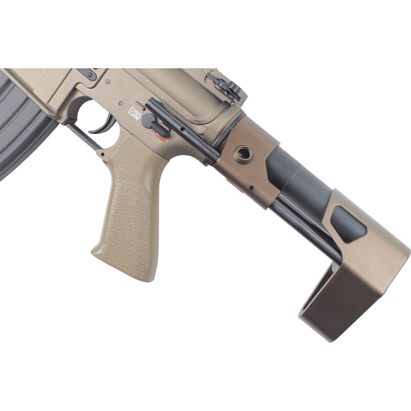 DOUBLE BELL HK416C Real Engraved Metal Electric Gel Blaster Colour Tan