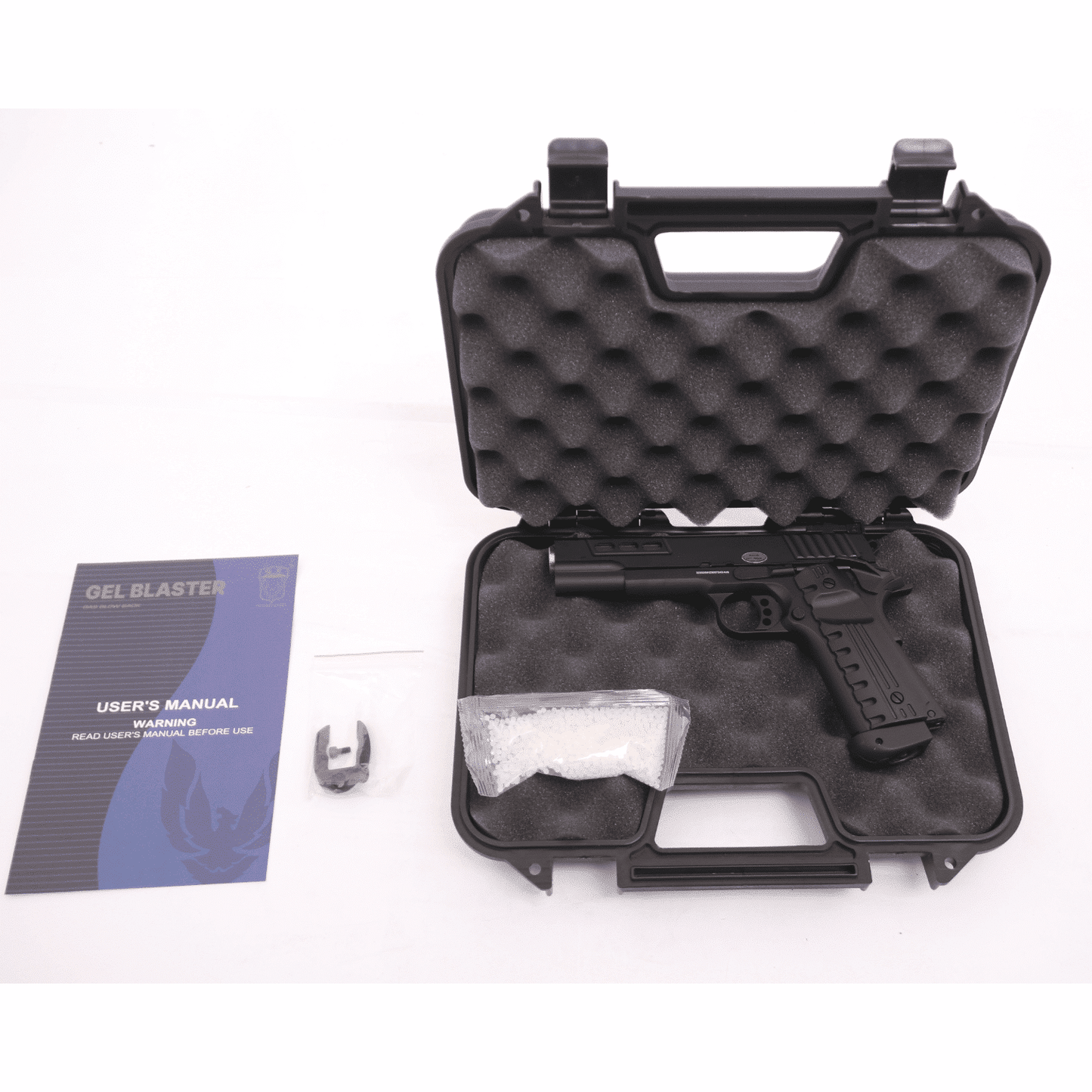GOLDEN EAGLE 3368 1911 GEL BLASTER Hi-Capa 5.1 VERSION GAS/CO2 POWERED BLOWBACK CUSTOM NEGRO/DORADO