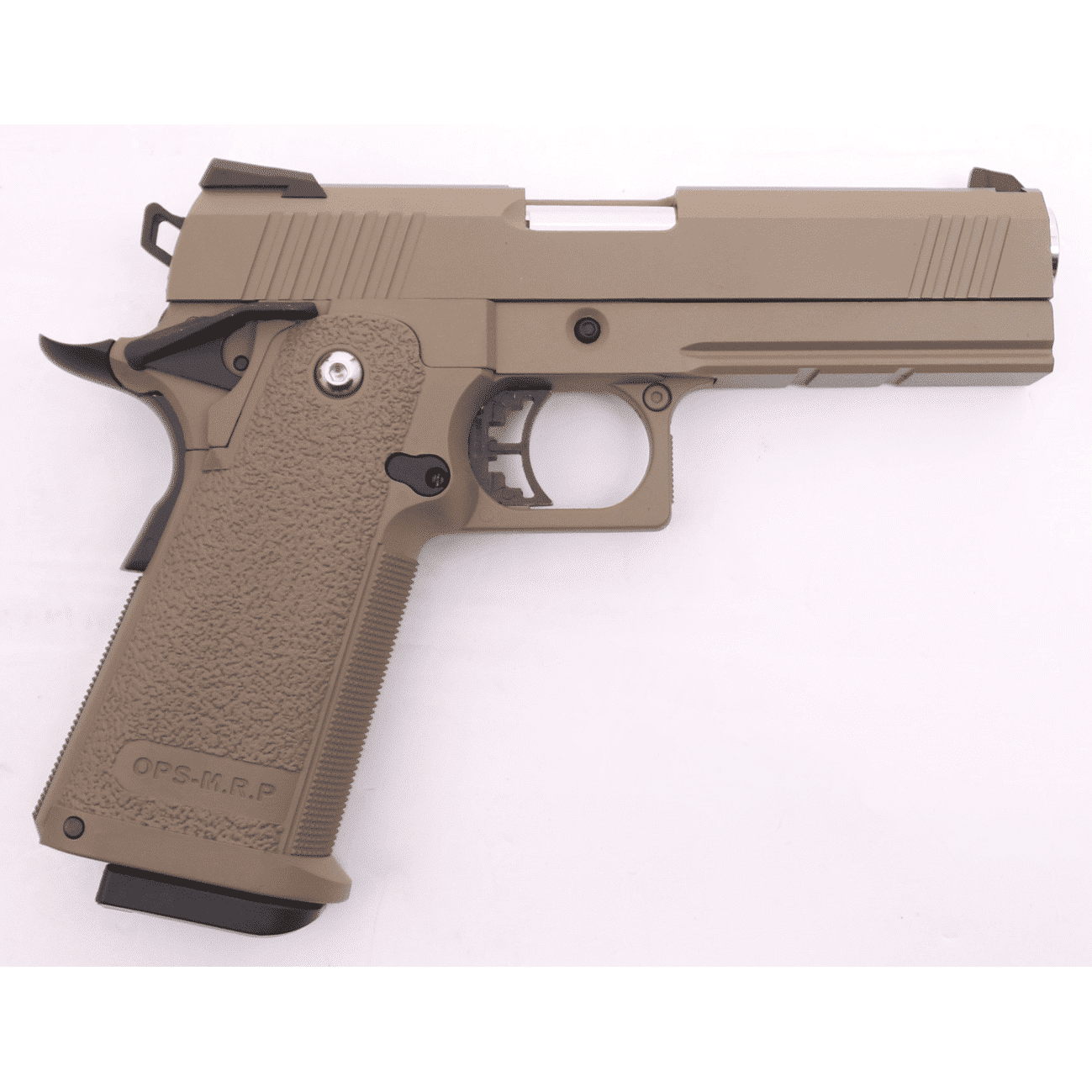 GOLDEN EAGLE 3303T REPLIQUE PISTOLET BILLE OPS M.RP HI-CAPA 4.3 GAS/CO2 POWERED BLOWBACK FULL METAL GEL BLASTERColour: Tan