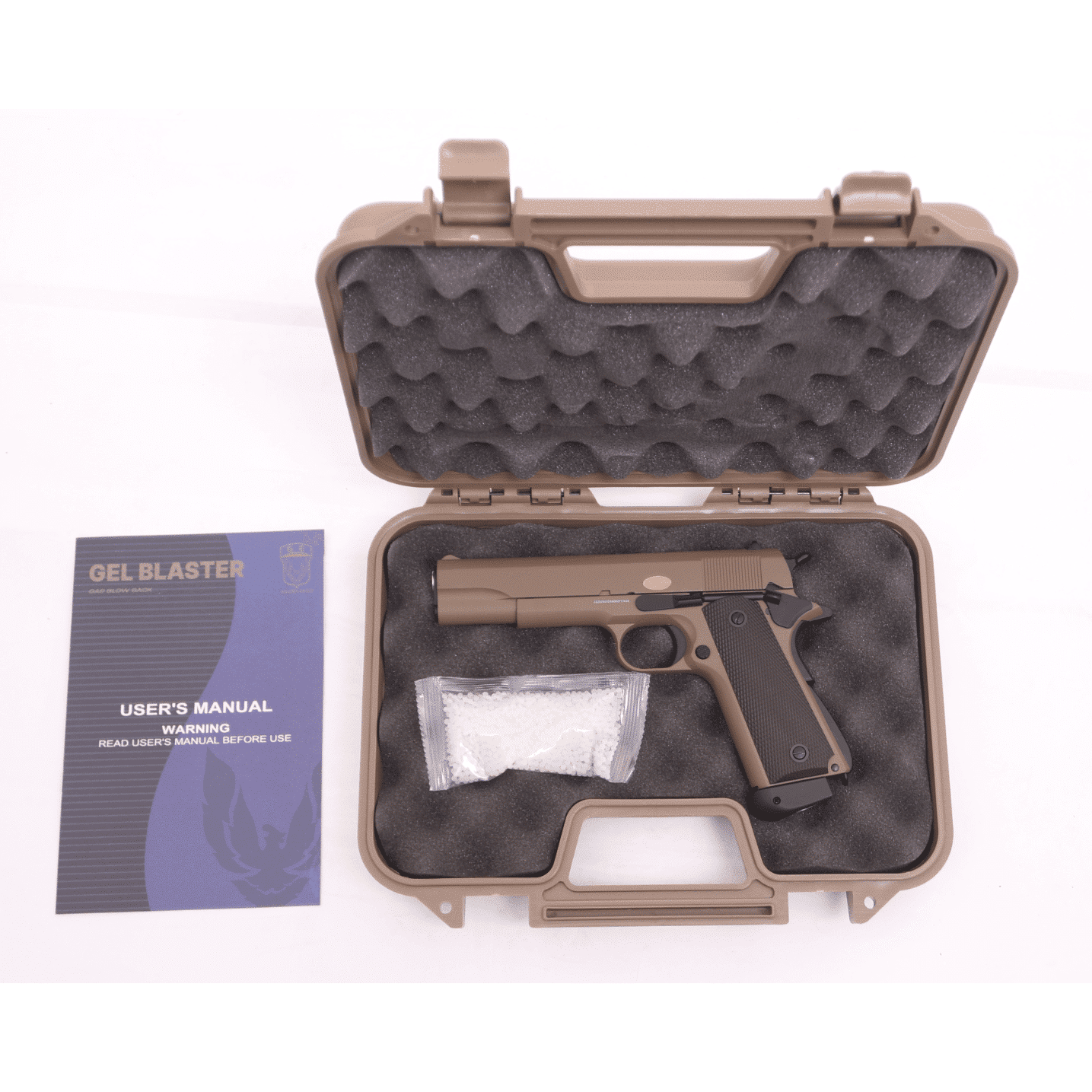 GOLDEN EAGLE 3306T GM1911 GEL BLASTER CO2 POWERED Hi-Capa 4.3 VERSION GAS BLOWBACK Colour: Tan