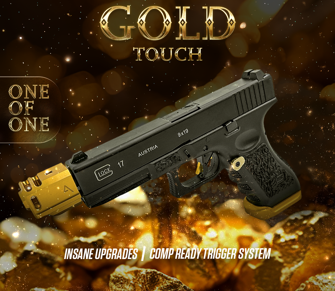 "G17 Gold Touch" Competition Custom Pistol - Gel Blaster (Metal)
