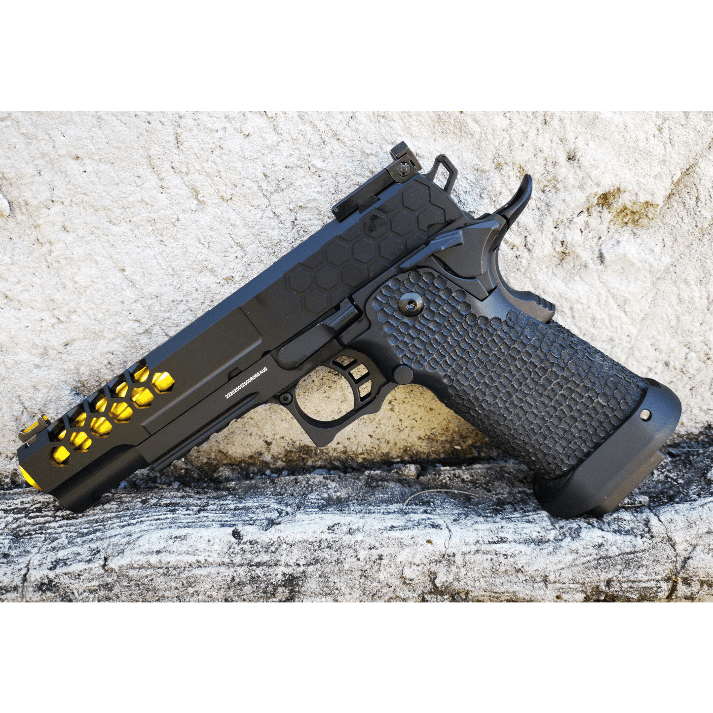 GOLDEN EAGLE 3399 FULL METAL CNC HEX CUT 2011 GEL BLASTER GREEN GAS POWERED Hi-Capa 5.1 VERSION GAS BLOW BACK