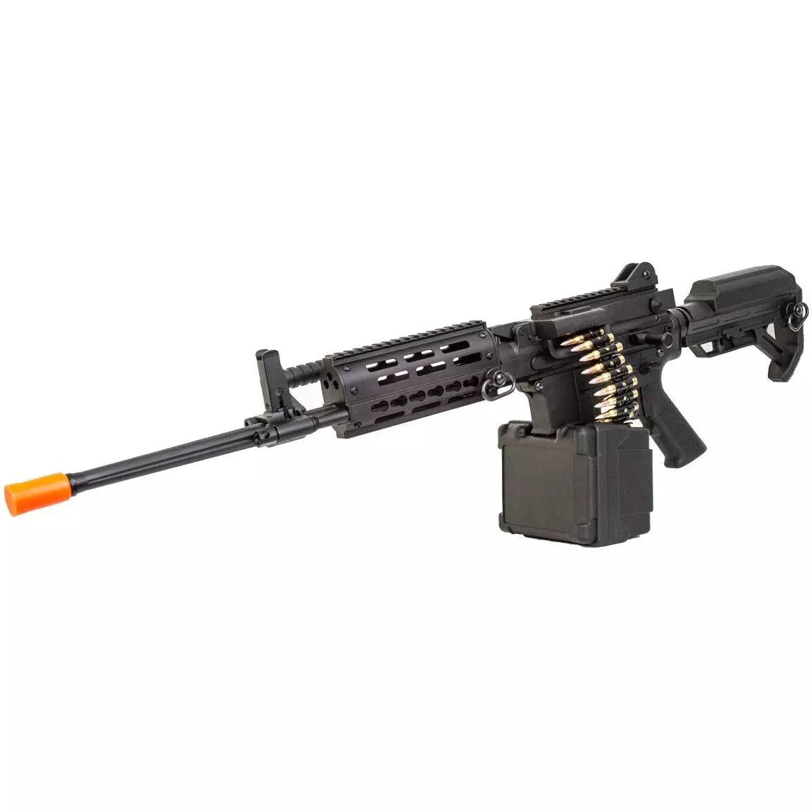 Golden Eagle 6669 Fightlite MCR Machine Gun AEG Rifle Full Metal Gel Blaster Black with Long Barrel