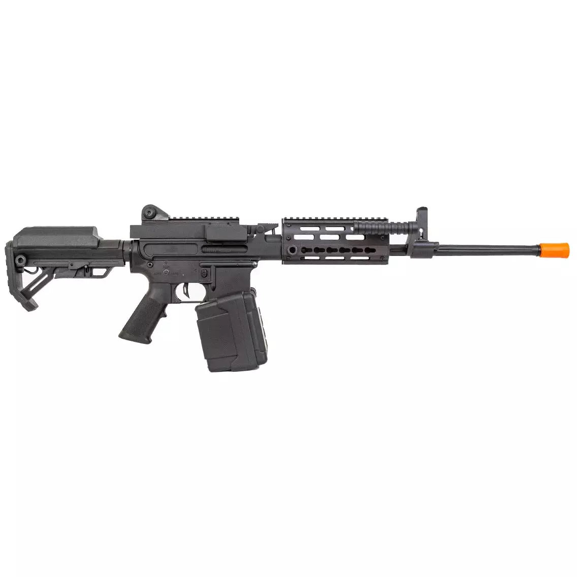 Golden Eagle 6669 Fightlite MCR Machine Gun AEG Rifle Full Metal Gel Blaster Black with Long Barrel