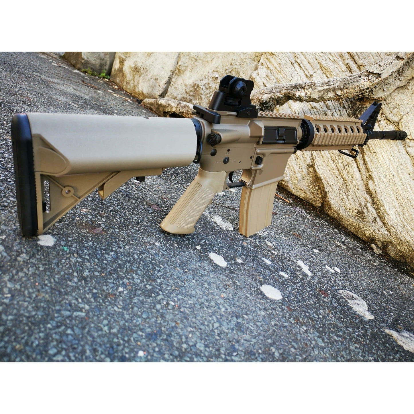CYMA M4 CQB-R SOPMOD LiPo Ready Metal Gel Blaster AEG Package: Tan