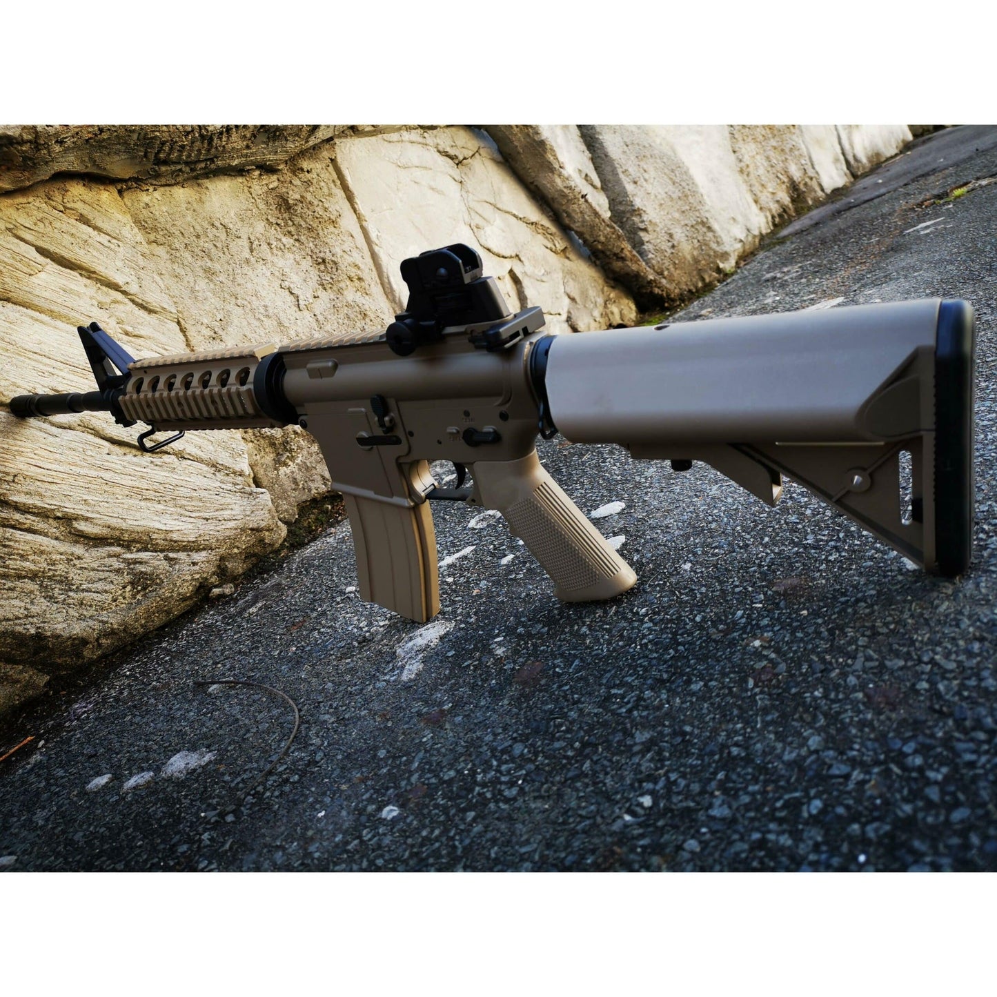 CYMA M4 CQB-R SOPMOD LiPo Ready Metal Gel Blaster AEG Package: Tan