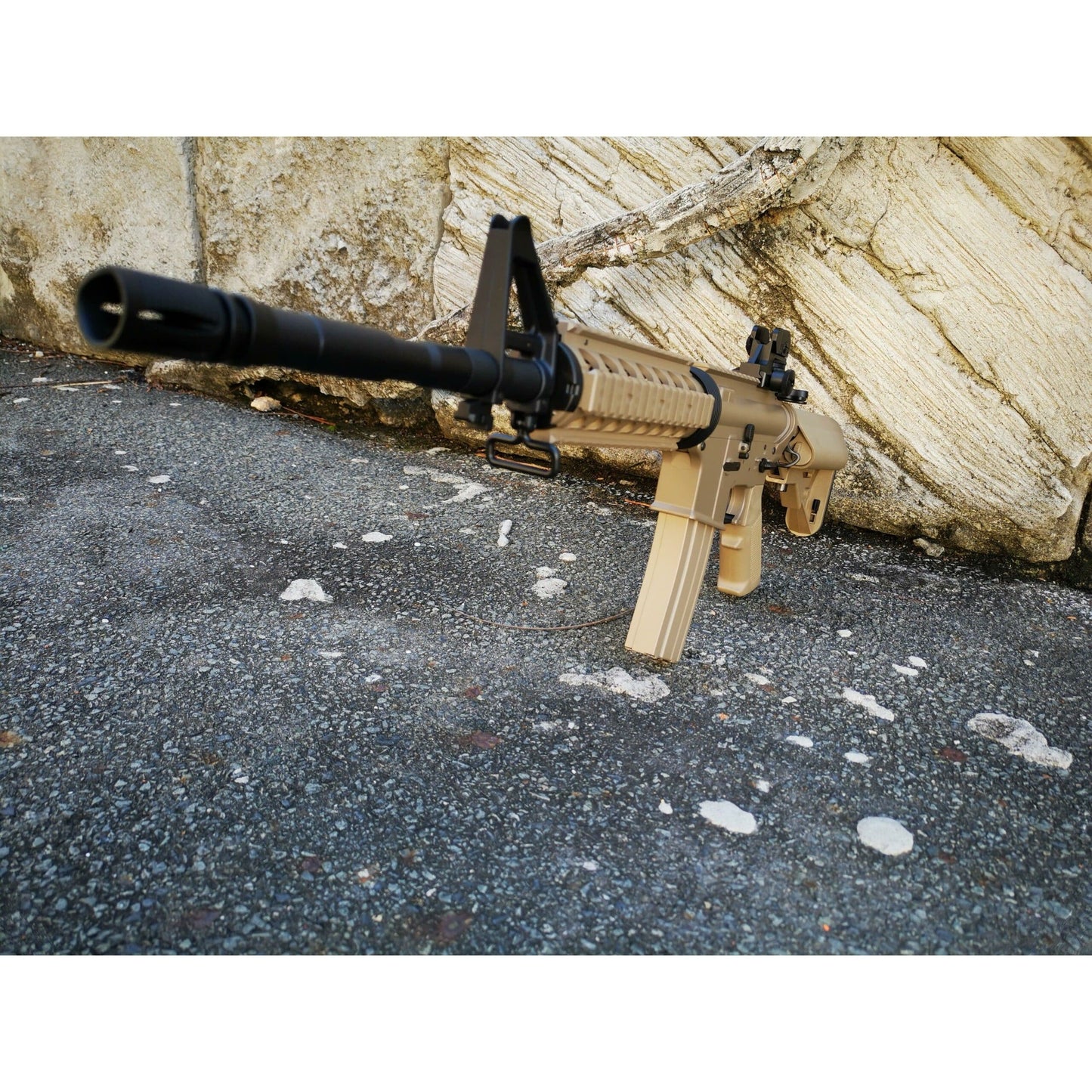 CYMA M4 CQB-R SOPMOD LiPo Ready Metal Gel Blaster AEG Package: Tan