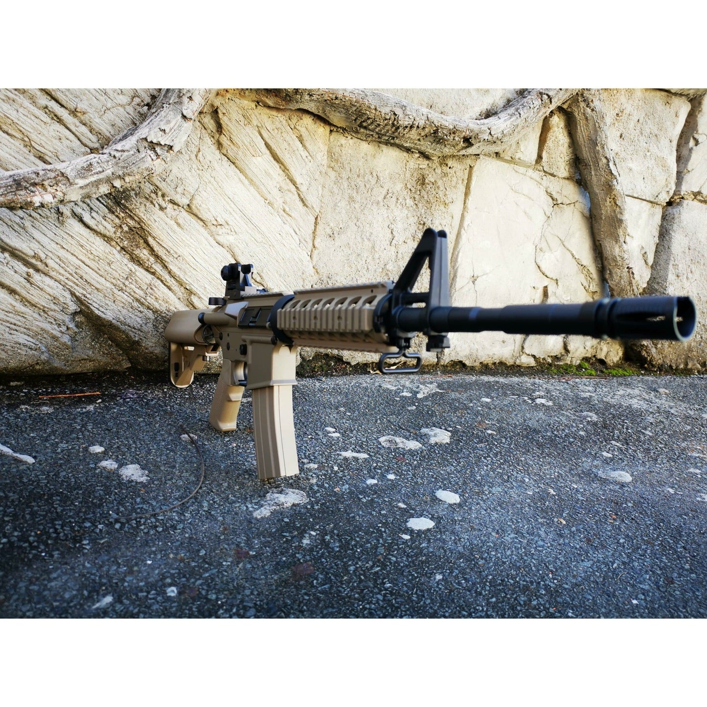 CYMA M4 CQB-R SOPMOD LiPo Ready Metal Gel Blaster AEG Package: Tan