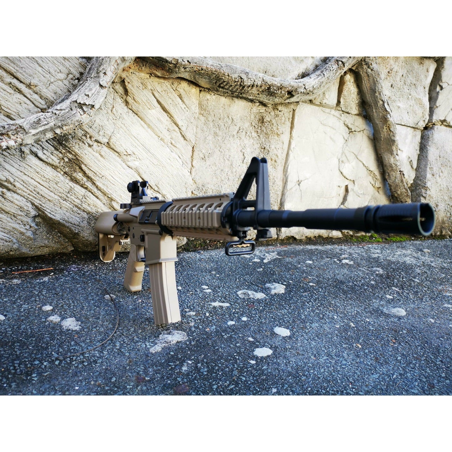 CYMA M4 CQB-R SOPMOD LiPo Ready Metal Gel Blaster AEG Package: Tan