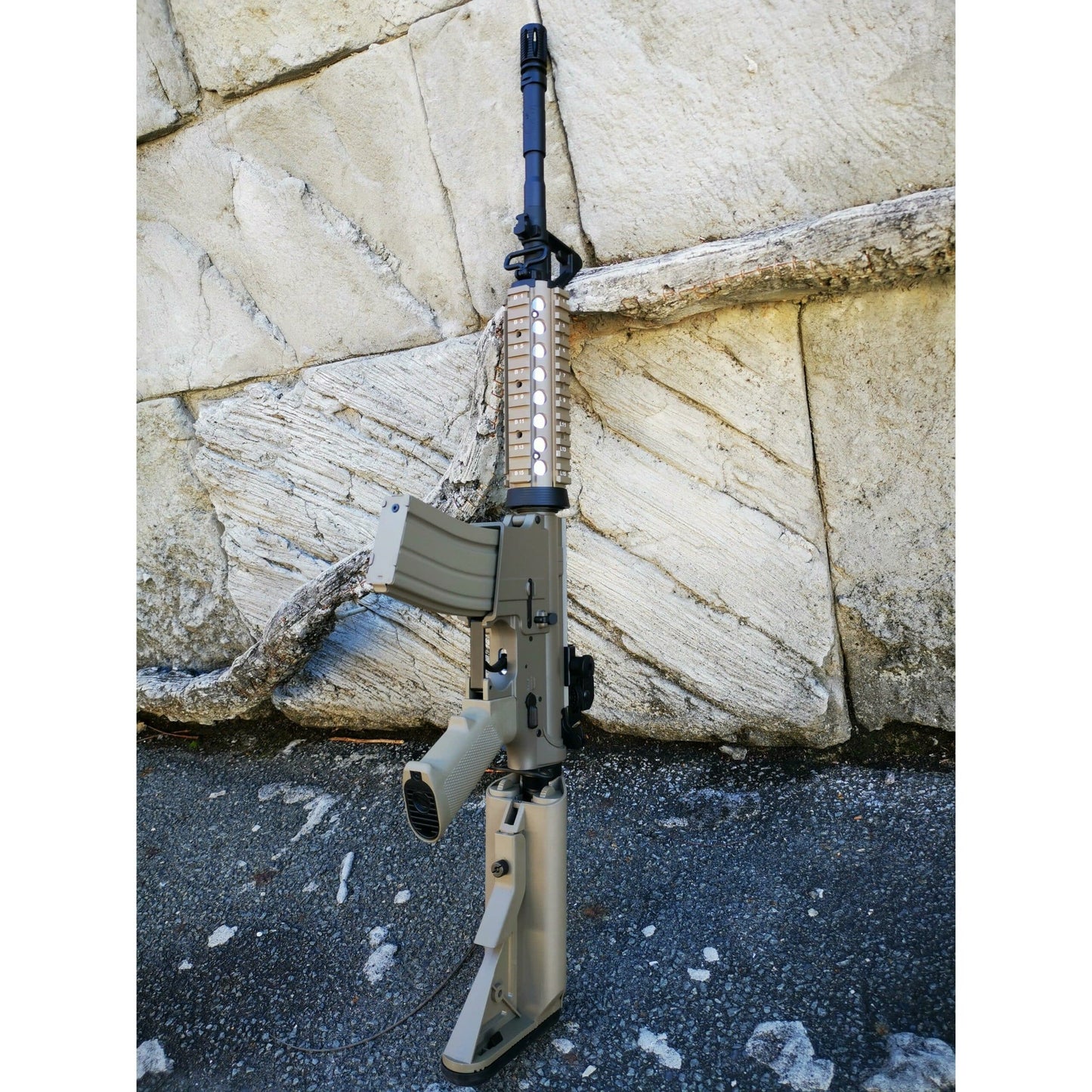 CYMA M4 CQB-R SOPMOD LiPo Ready Metal Gel Blaster AEG Package: Tan