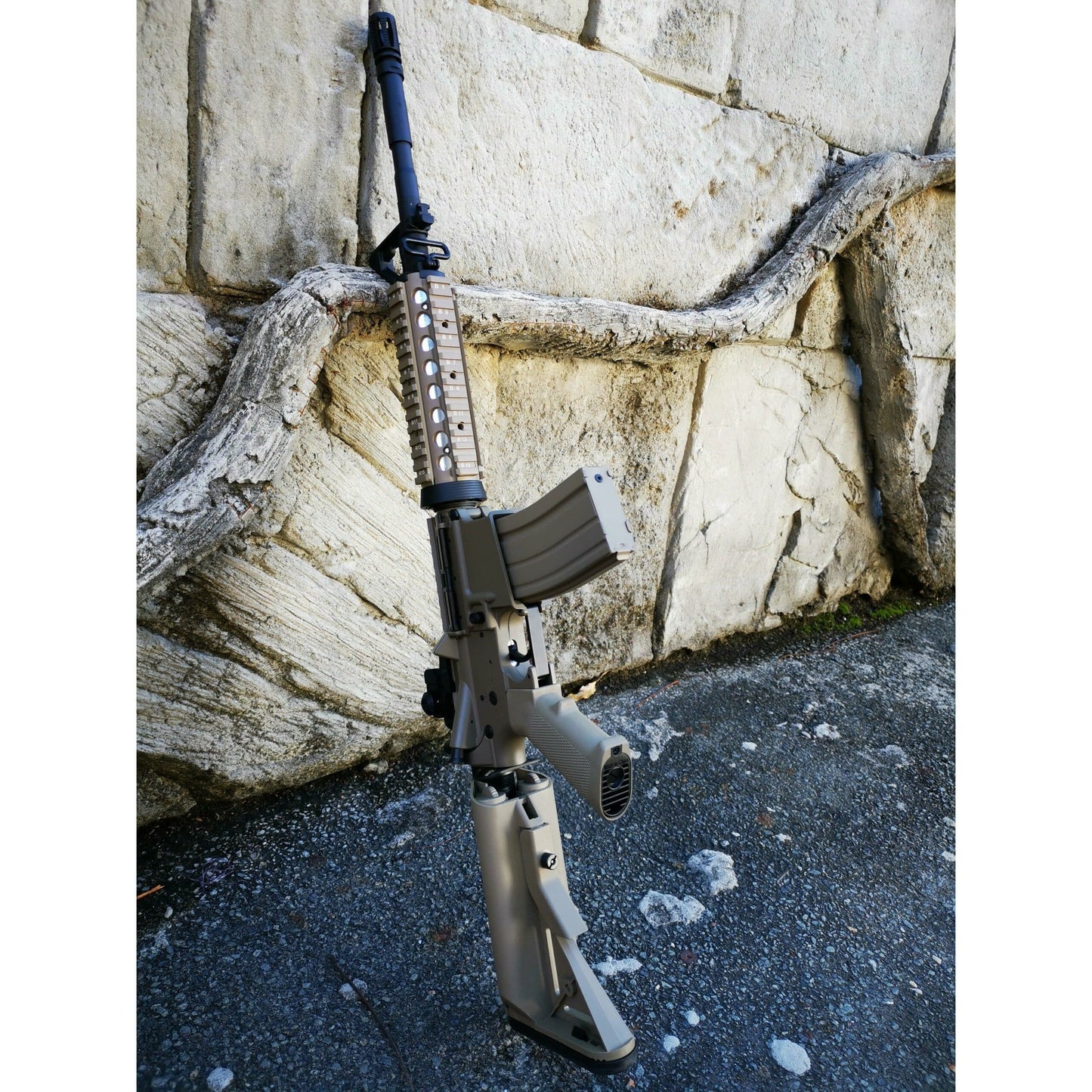 CYMA M4 CQB-R SOPMOD LiPo Ready Metal Gel Blaster AEG Package: Tan