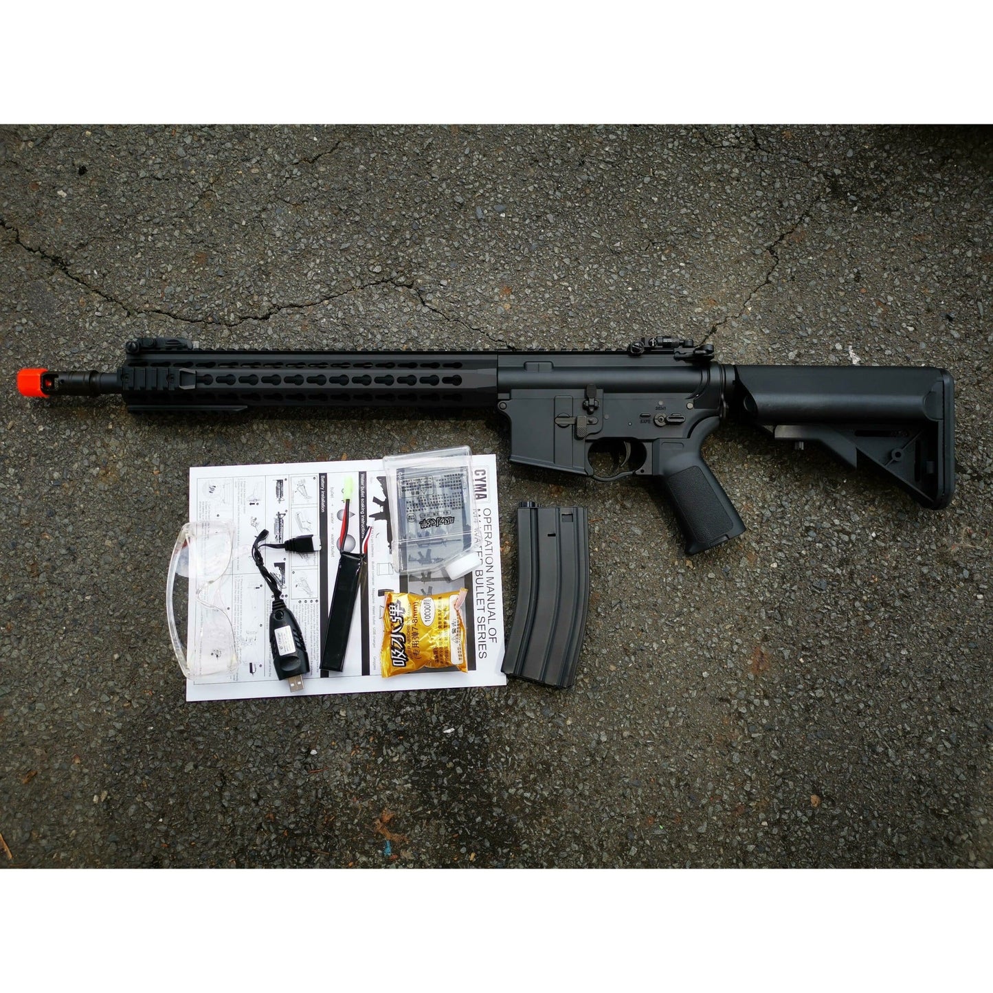 JOHN WICK STYLE CYMA Sport AR-15 Full Metal Gel Blaster AEG w/ Lipo Ready GearboxSame as the item box Package