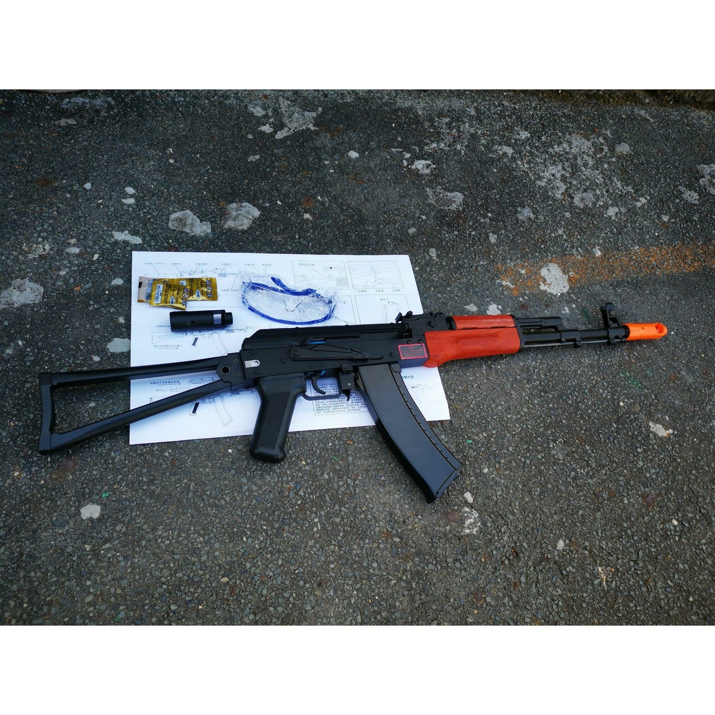STS AK74M GEL BLASTER WITH REAL WOOD HANDGUARD