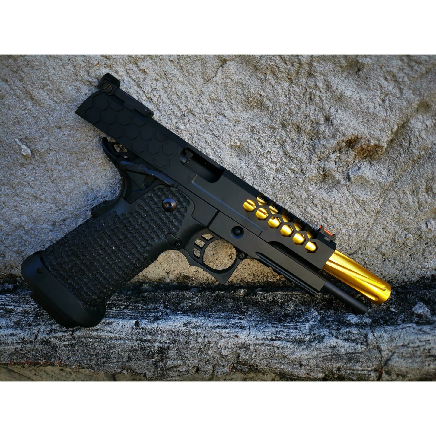 GOLDEN EAGLE 3399 FULL METAL CNC HEX CUT 2011 GEL BLASTER GREEN GAS POWERED Hi-Capa 5.1 VERSION GAS BLOW BACK