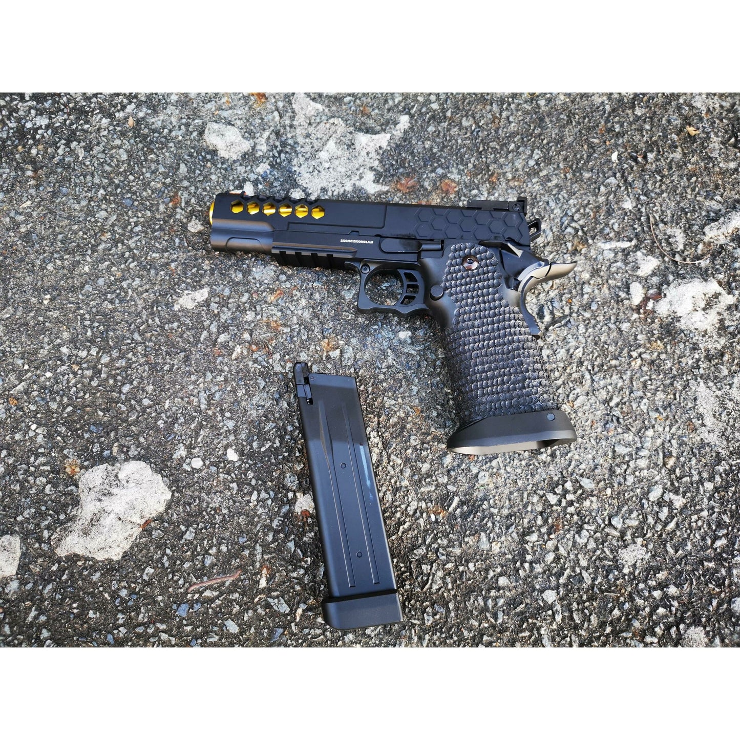 GOLDEN EAGLE 3399 FULL METAL CNC HEX CUT 2011 GEL BLASTER GREEN GAS POWERED Hi-Capa 5.1 VERSION GAS BLOW BACK