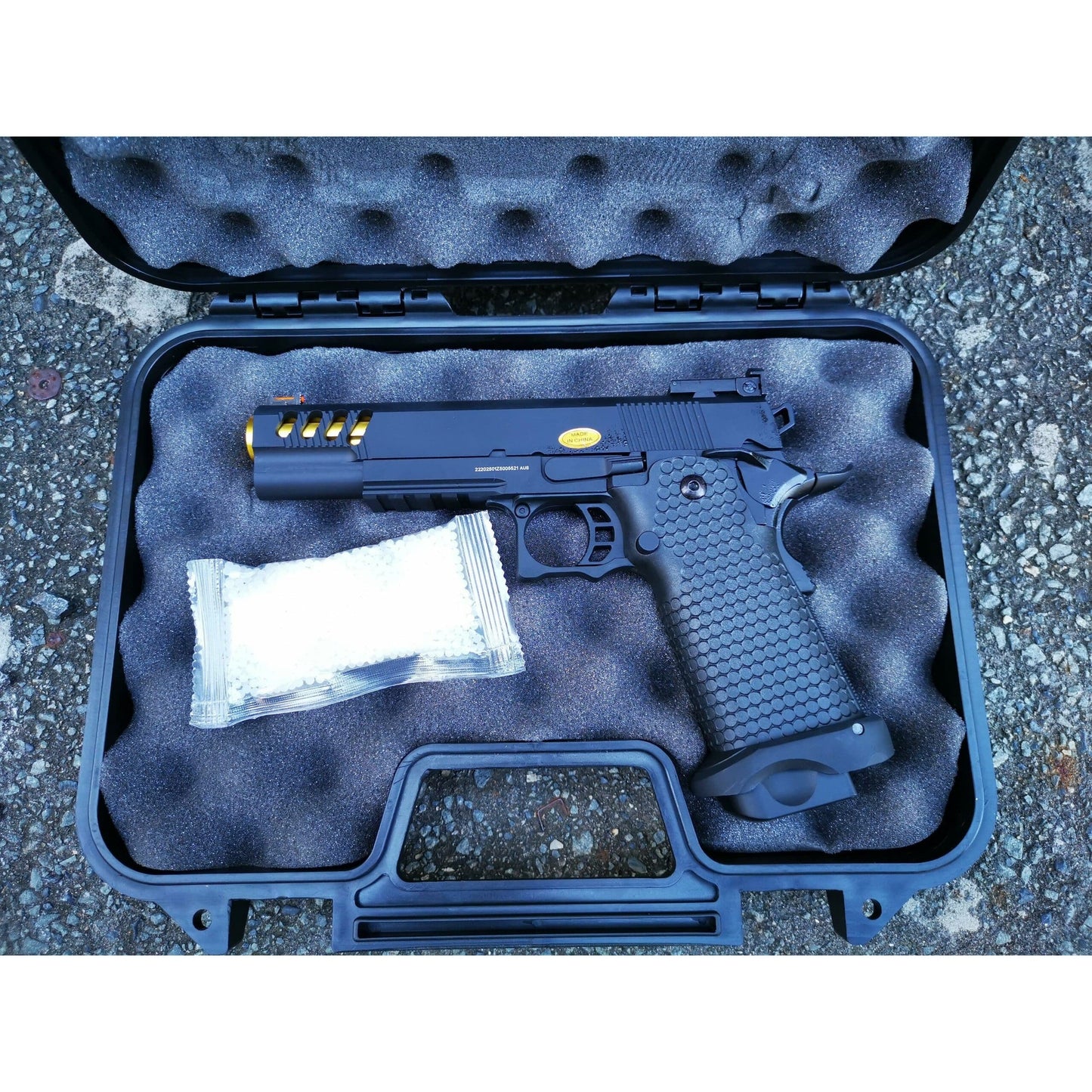 Golden Eagle 3335 Full Metal CNC GMX Gel Blaster GREEN GAS/CO2 POWERED Hi-Capa 5.1 VERSION GAS BLOWBACK