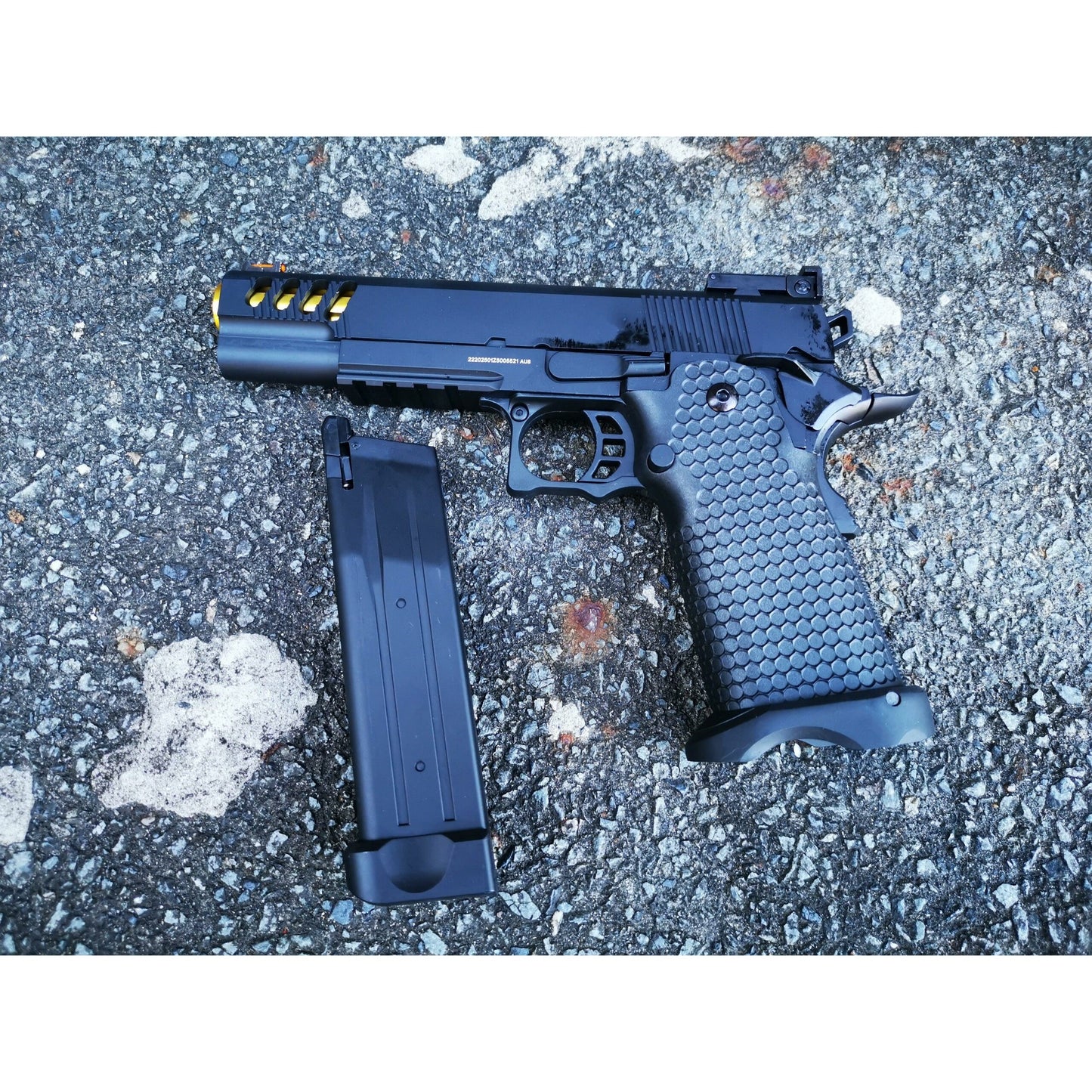 Golden Eagle 3335 Full Metal CNC GMX Gel Blaster GREEN GAS/CO2 POWERED Hi-Capa 5.1 VERSION GAS BLOWBACK