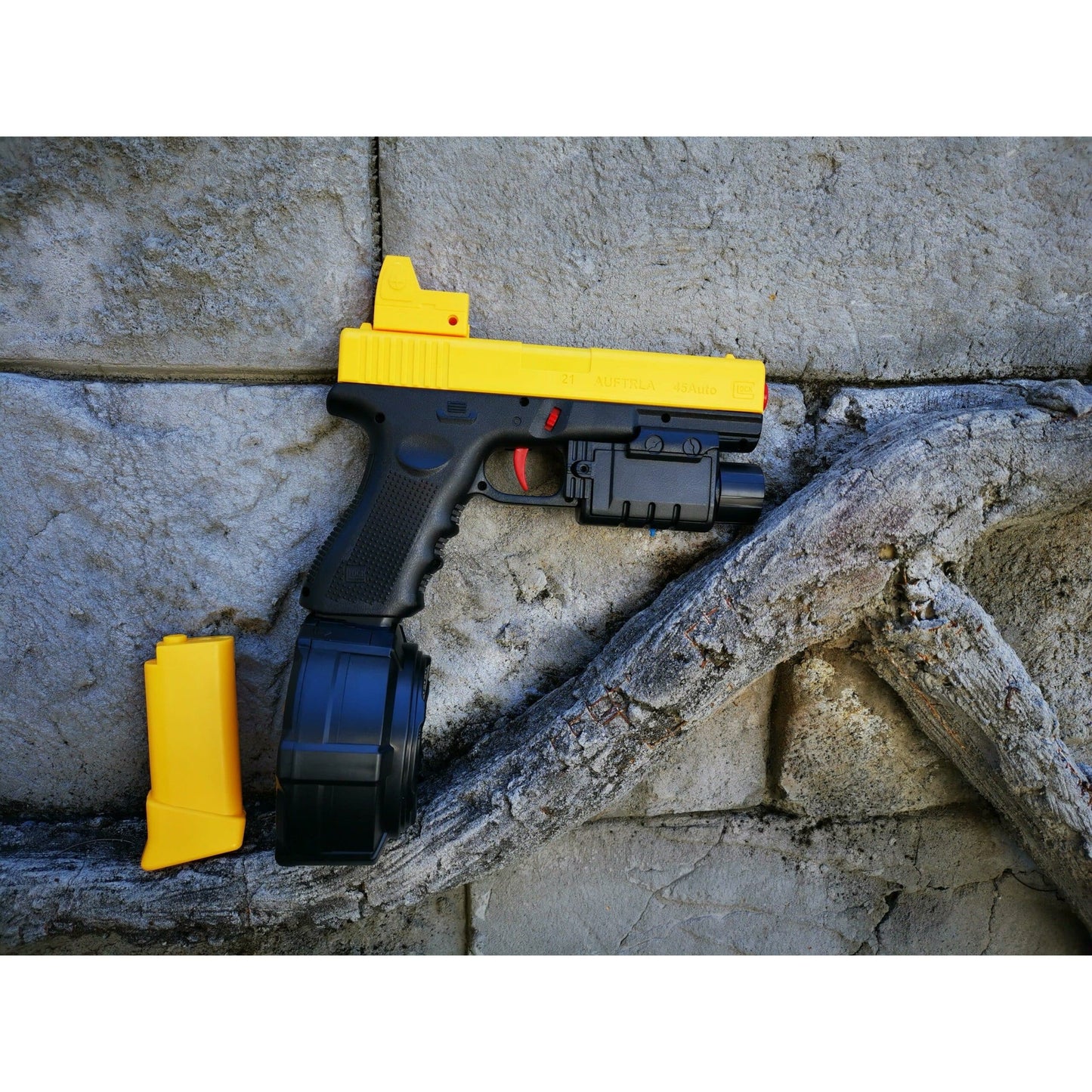 JINMING X2 GLOCK 18 Pistol Gel Blaster With Stick Mag And Drum Mag
