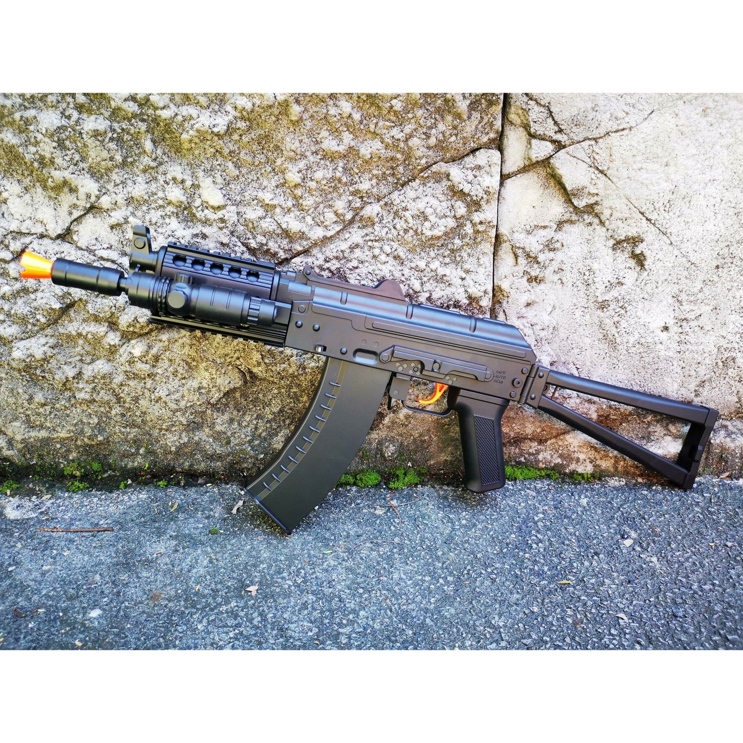 LeHui AK 74U Gel Blaster With Tactical Laser & Torch