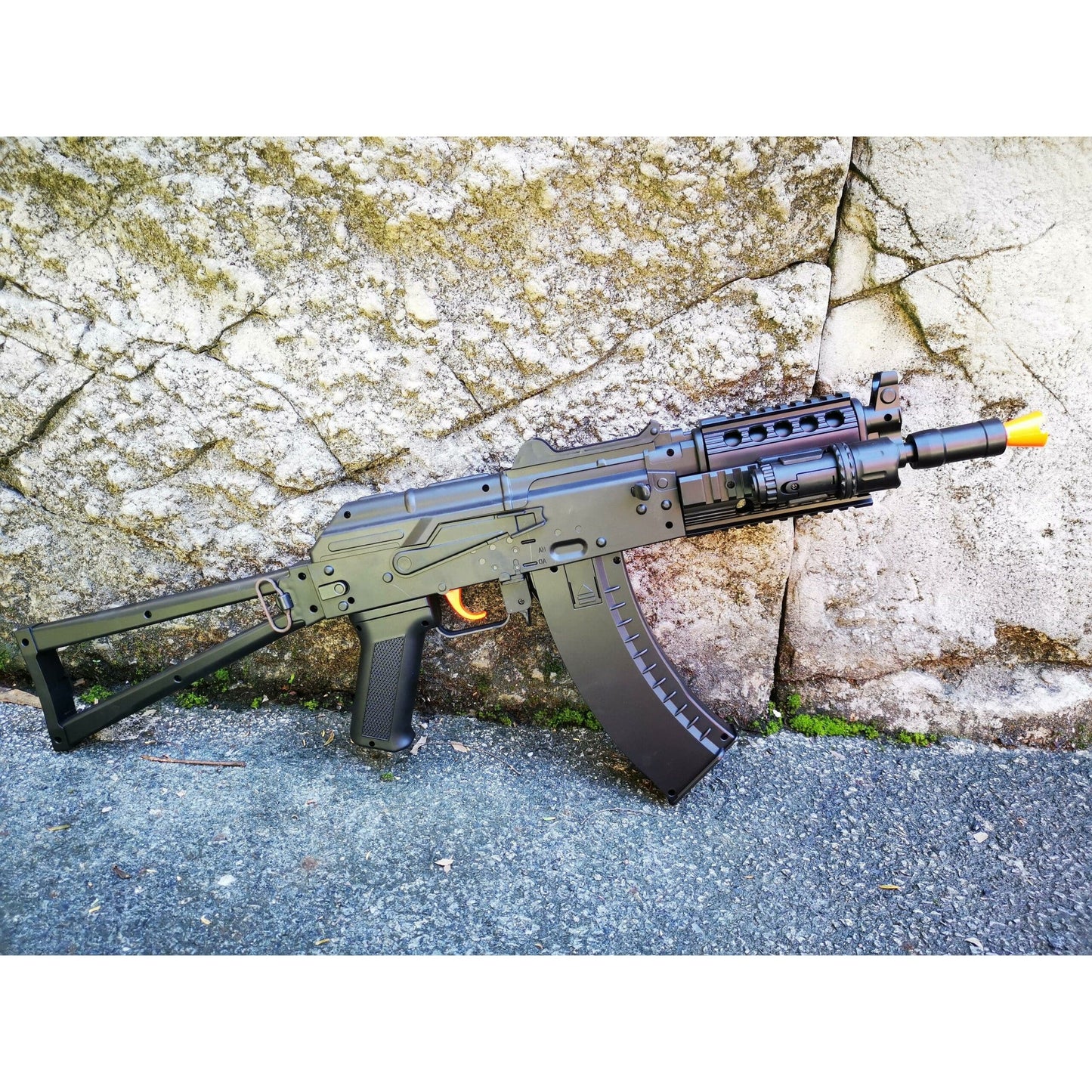 LeHui AK 74U Gel Blaster With Tactical Laser & Torch