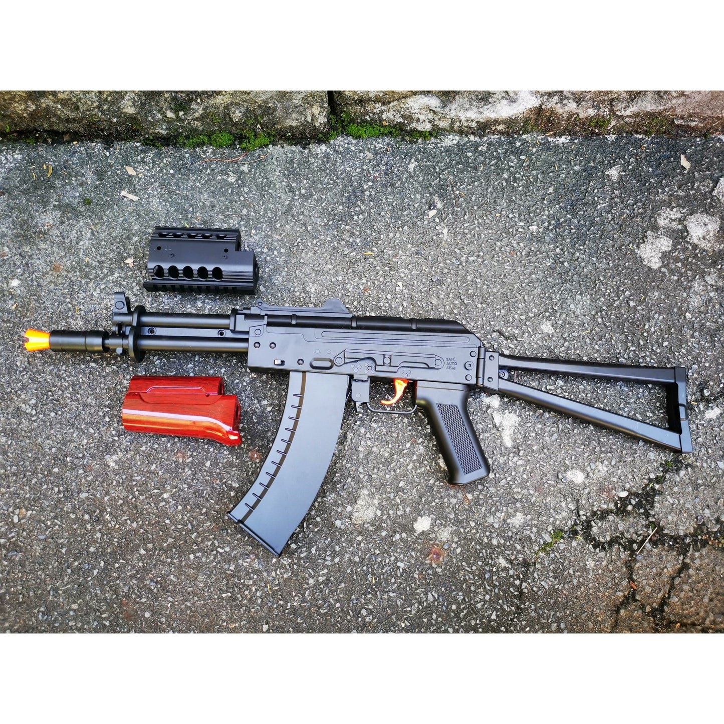 LeHui AK 74U Gel Blaster With Tactical Laser & Torch