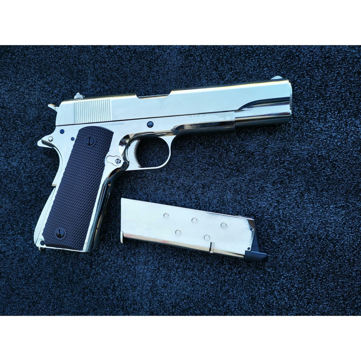 GOLDEN EAGLE 3305SV GM1911 GEL BLASTER GREEN GAS POWERED GAS BLOWBACK Chrome