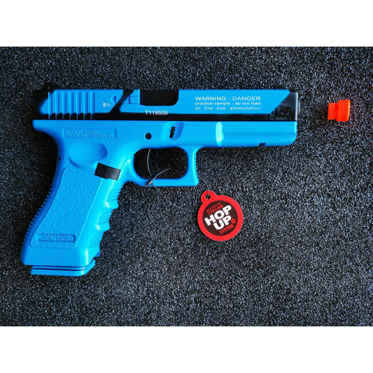 Double Bell Glock 17 G17T Type Coloring Gas Blowback Gel Blaster Blue Green Gas Version