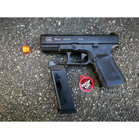 DOUBLE BELL Glock 19 GEN4 Gas Blowback Gel Blaster Full Engraving Resin Frame Edition Green Gas Version