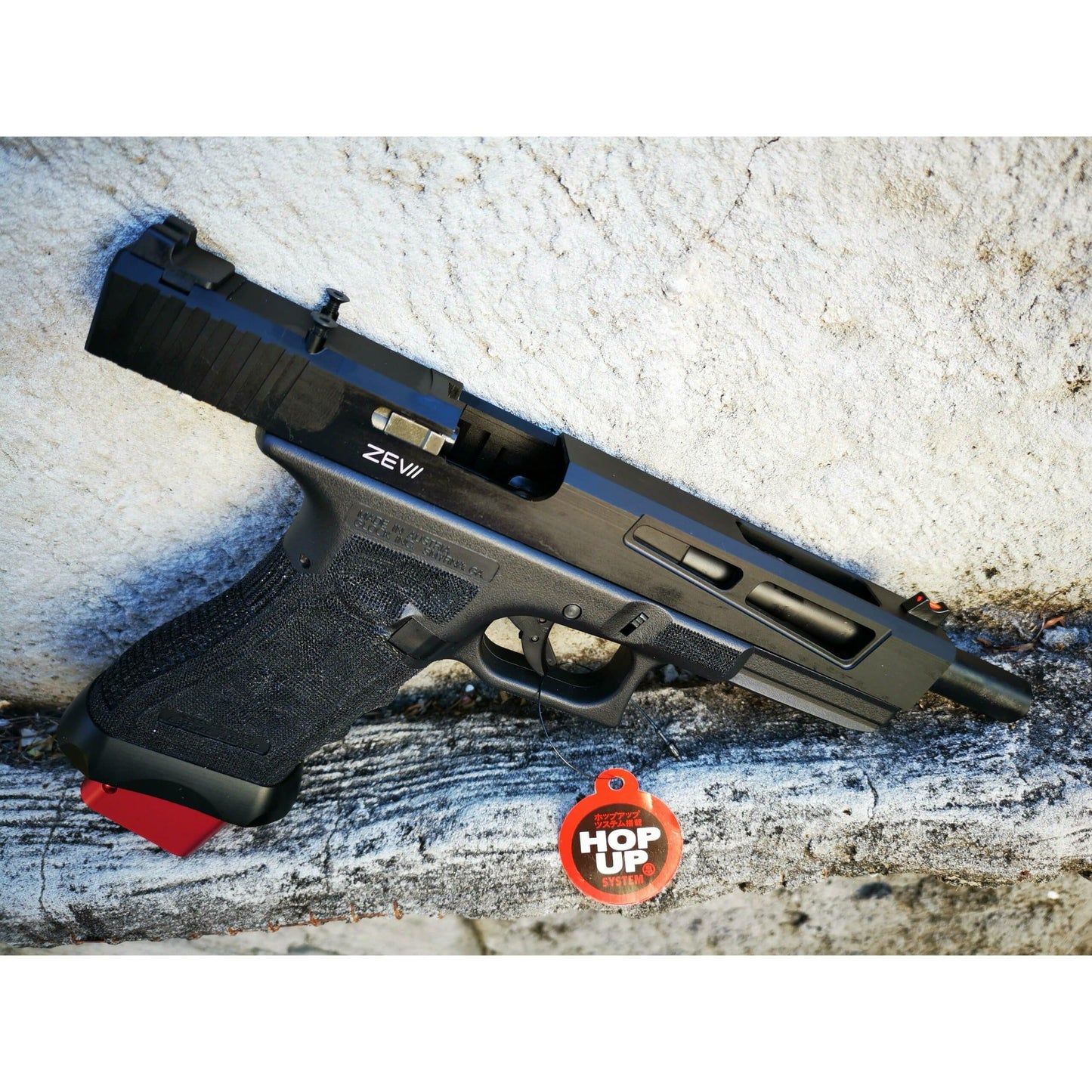 DOUBLE BELL Glock 17L Type ZEVII 9MM Combat Master Custom Gas Blowback Gel Blaster Green Gas Version