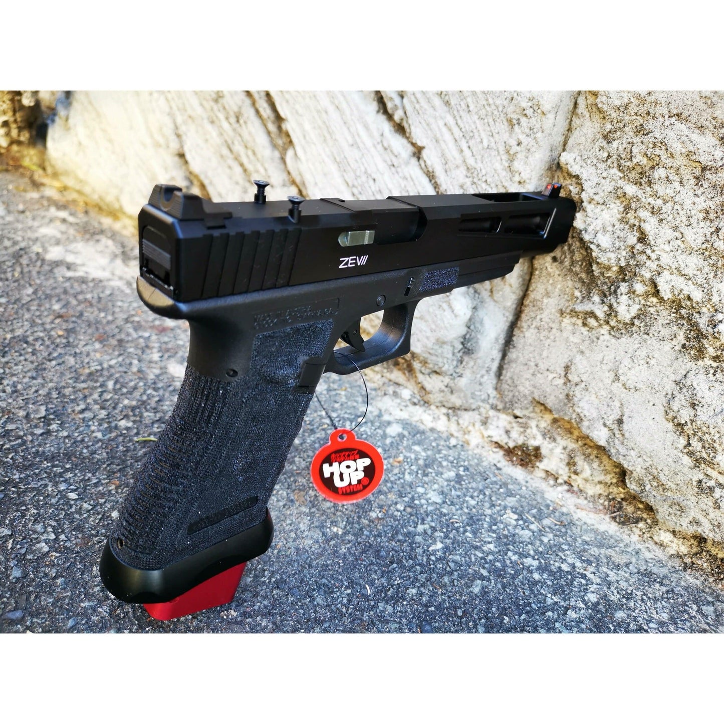DOUBLE BELL Glock 17L Type ZEVII 9MM Combat Master Custom Gas Blowback Gel Blaster Green Gas Version