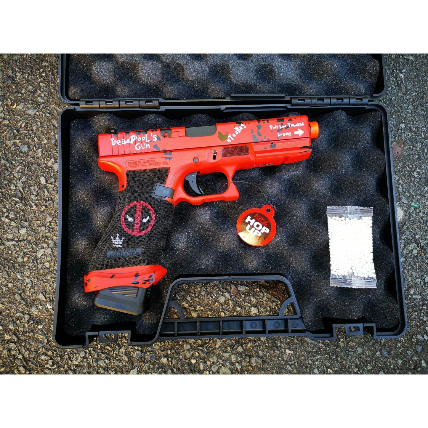DOUBLE BELL Glock 17 DP17 TEABAG Gel Blaster Deadpool Custom Deluxe Green Gas Version Blowback