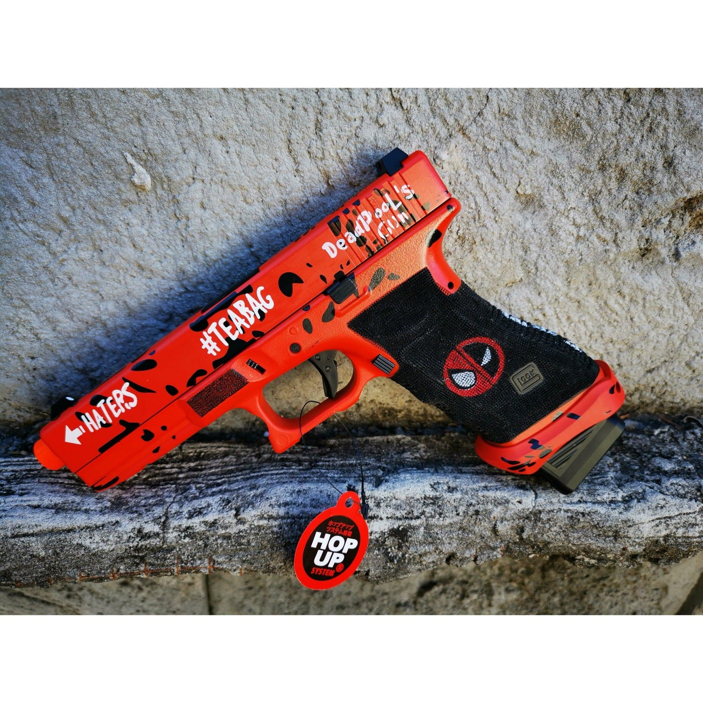 DOUBLE BELL Glock 17 DP17 TEABAG Gel Blaster Deadpool Custom Deluxe Green Gas Version Blowback
