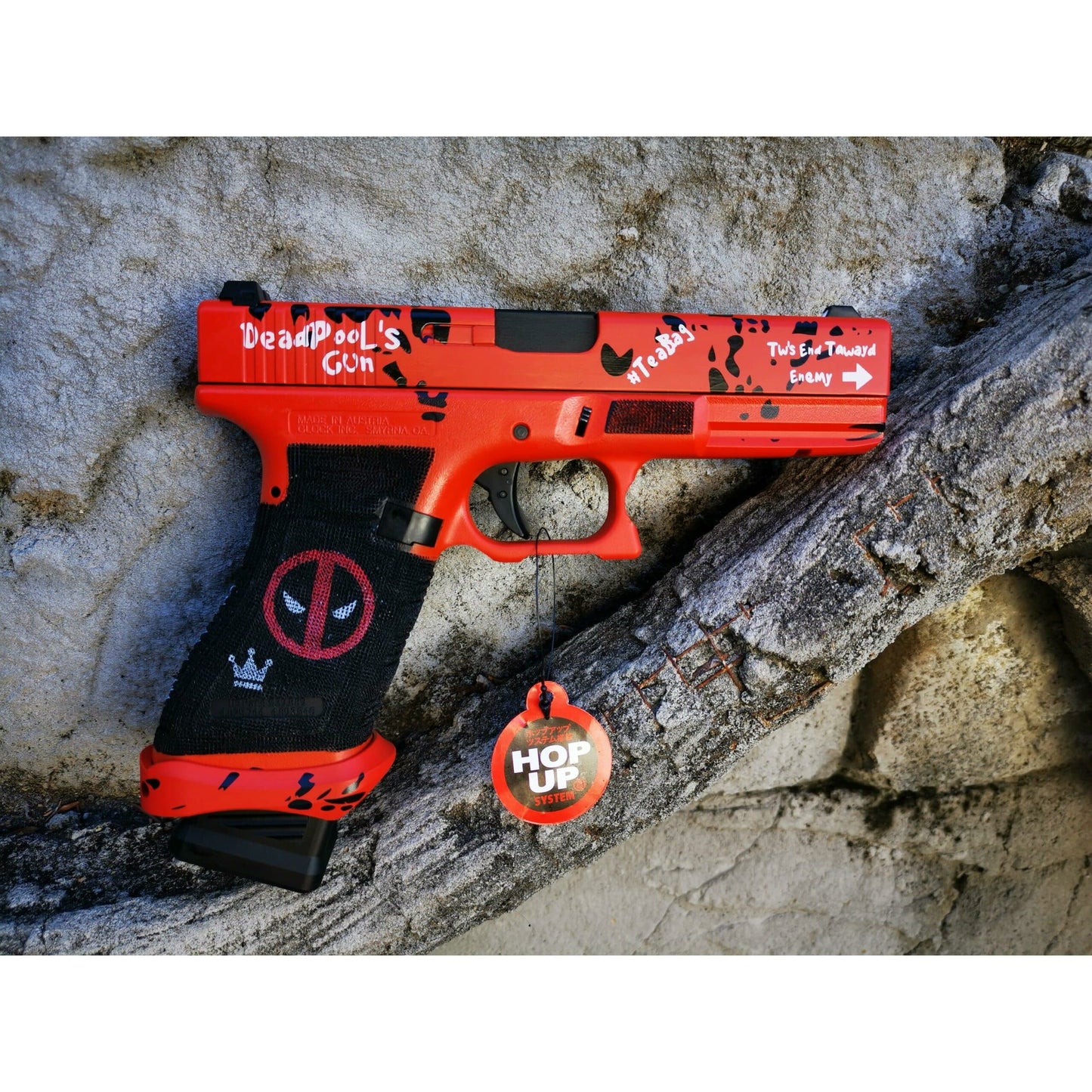 DOUBLE BELL Glock 17 DP17 TEABAG Gel Blaster Deadpool Custom Deluxe Green Gas Version Blowback