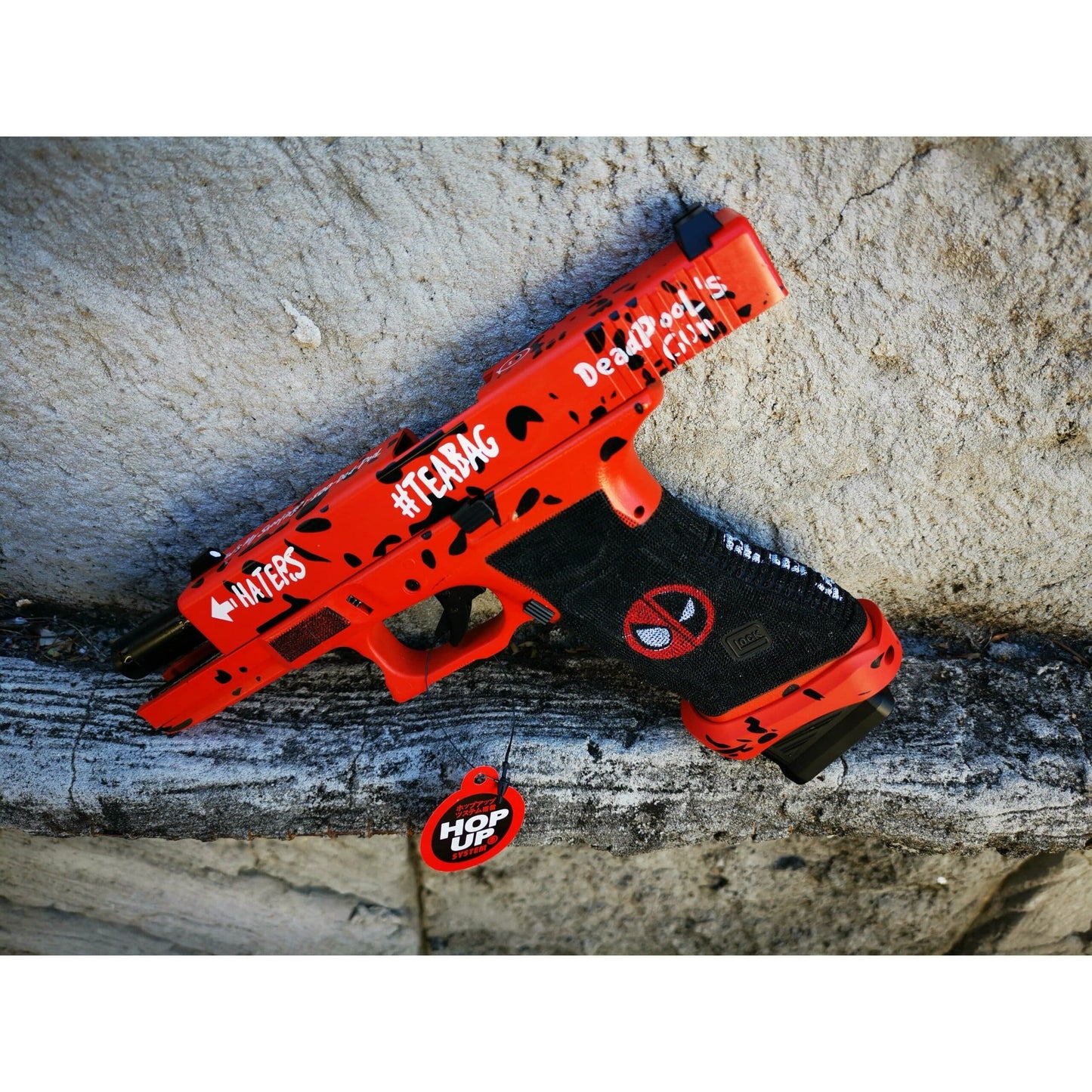 DOUBLE BELL Glock 17 DP17 TEABAG Gel Blaster Deadpool Custom Deluxe Green Gas Version Blowback