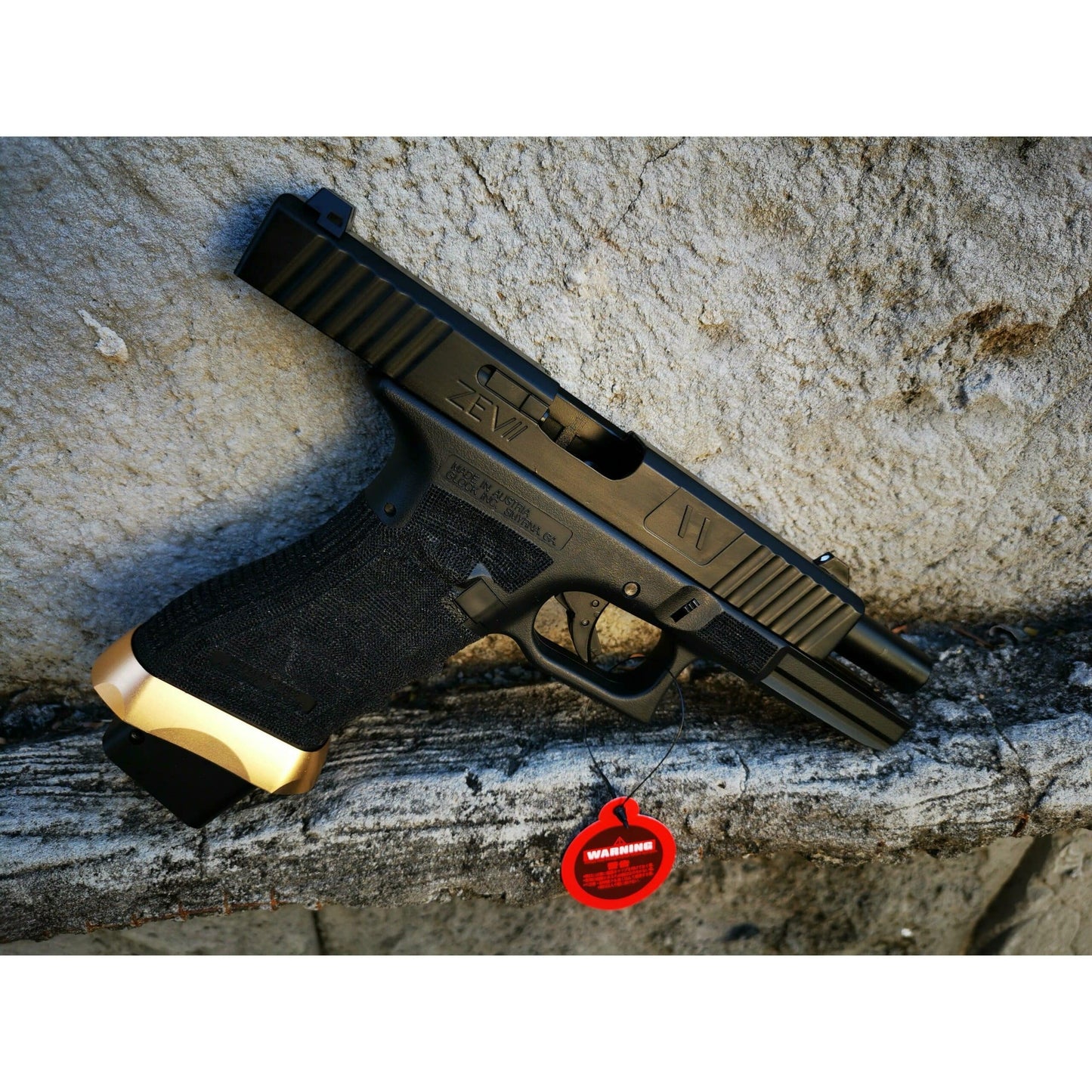 DOUBLE BELL Glock 17 ZEV V2 Pro Gas Blowback Gel Blaster Black Resin Frame Green Gas Version