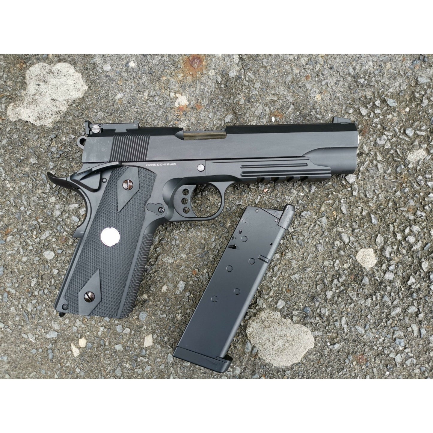 GOLDEN EAGLE 1911 DESERT WARRIOR FULL METAL GAS BLOW BACK GAS POWERED GEL BLASTER PISTOL IN BLACK