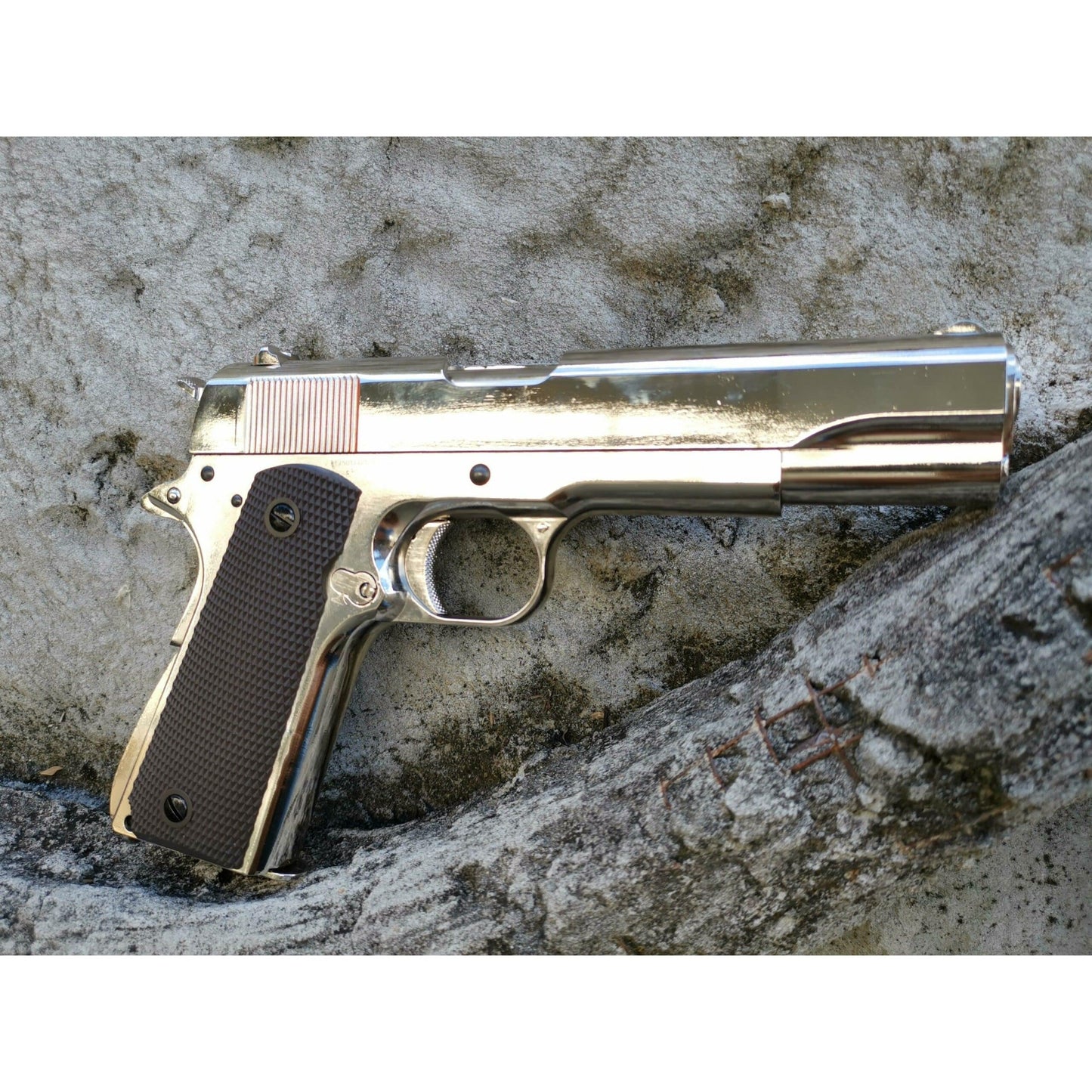GOLDEN EAGLE 3305SV GM1911 GEL BLASTER GREEN GAS POWERED GAS BLOWBACK Chrome with lasered