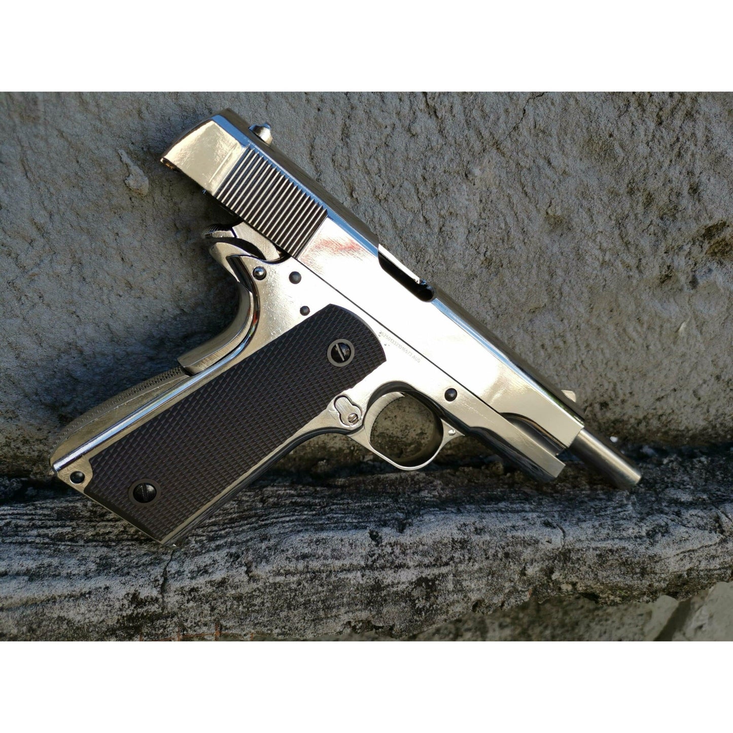 GOLDEN EAGLE 3305SV GM1911 GEL BLASTER GREEN GAS POWERED GAS BLOWBACK Chrome with lasered
