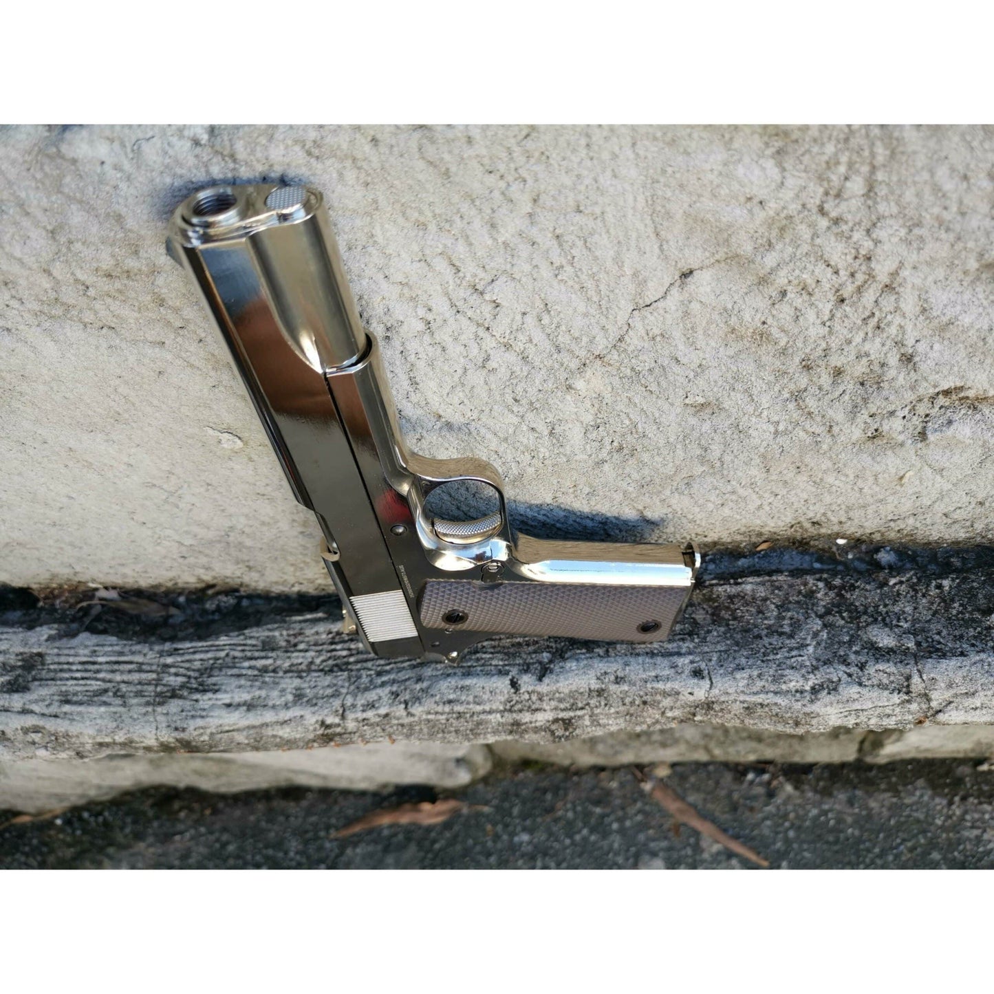 GOLDEN EAGLE 3305SV GM1911 GEL BLASTER GREEN GAS POWERED GAS BLOWBACK Chrome with lasered