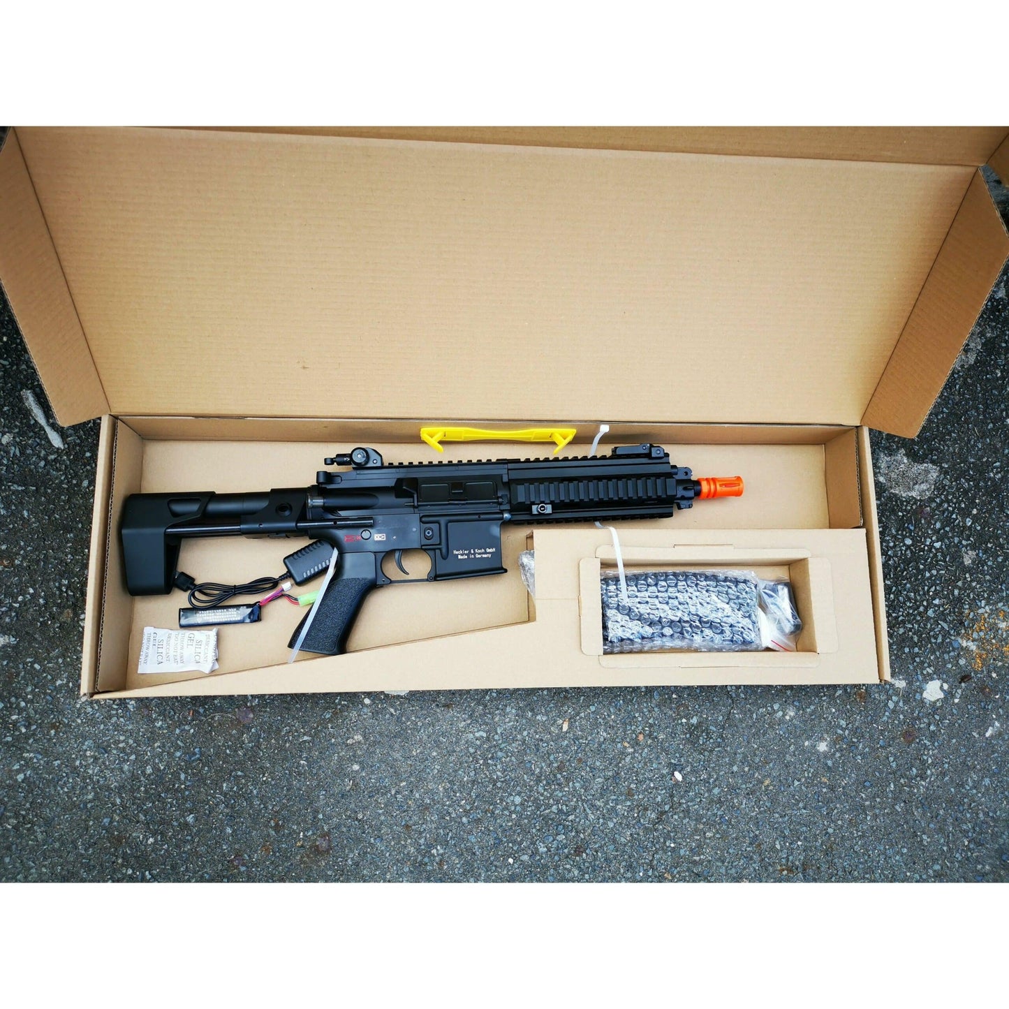 DOUBLE BELL HK416C Real Engraved Metal Electric Gel Blaster Black