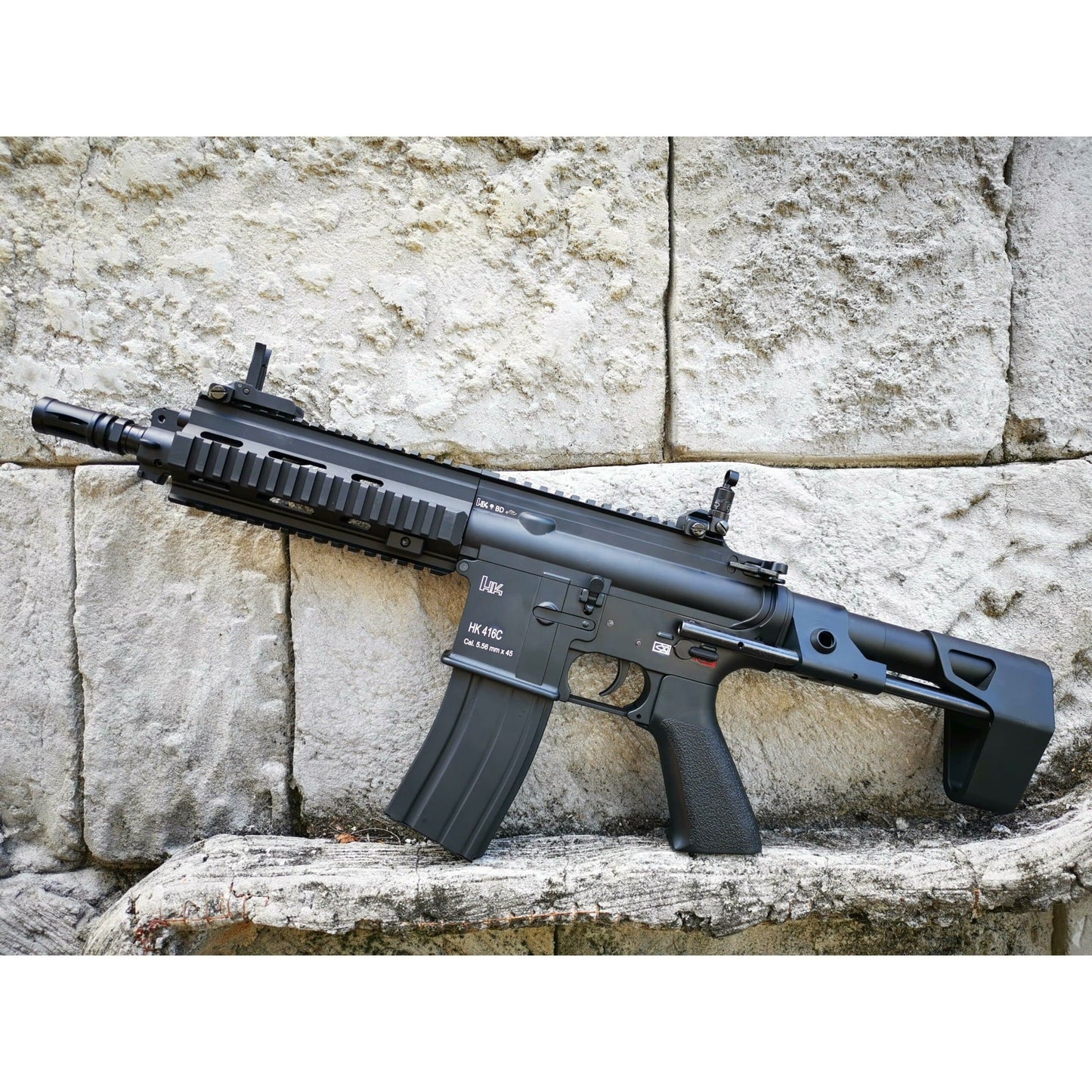 DOUBLE BELL HK416C Real Engraved Metal Electric Gel Blaster Black