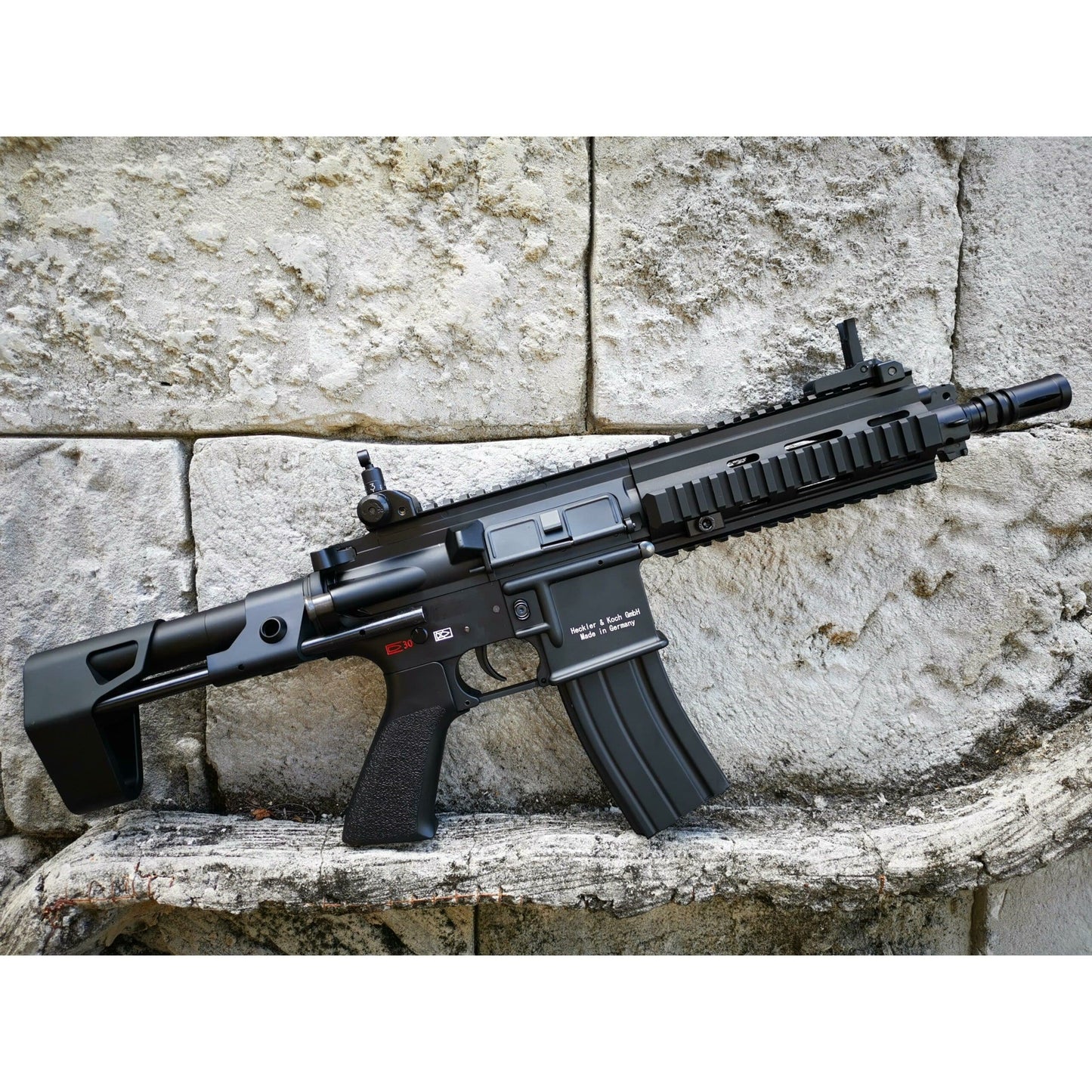 DOUBLE BELL HK416C Real Engraved Metal Electric Gel Blaster Black