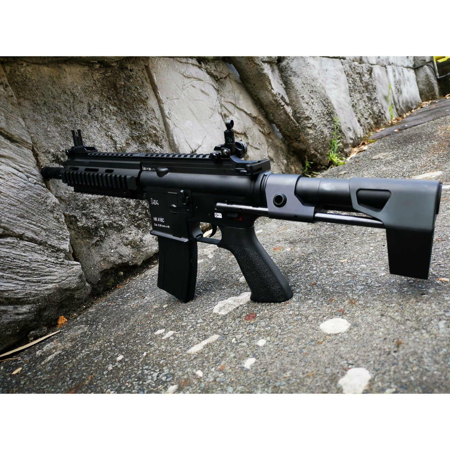DOUBLE BELL HK416C Real Engraved Metal Electric Gel Blaster Black