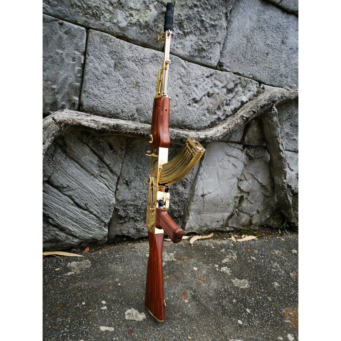 DOUBLE BELL GOLDED AK-47 METAL GEL BLASTER REAL WOOD CLASSIC VERSION