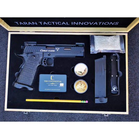2011 TTI Style JW John Wick Pistol With Wood Case Hi-Capa GBB Gel Blaster