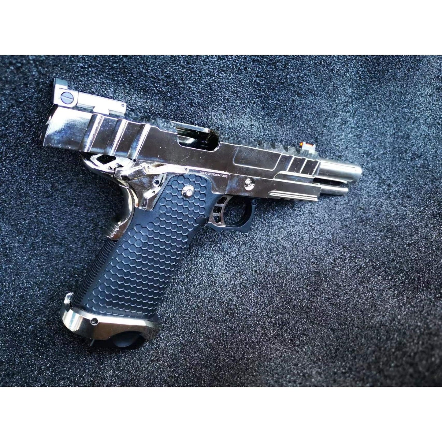 GOLDEN EAGLE 3343SV FULL METAL CNC GMX SILVER SLIDE OPS MRP GEL BLASTER Hi-Capa 5.1 VERSIO GAS POWERED BLOW BACKChrome