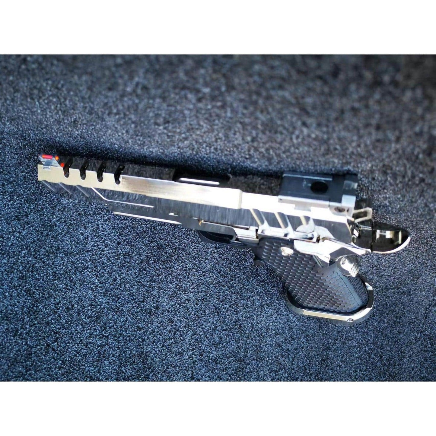 GOLDEN EAGLE 3343SV FULL METAL CNC GMX SILVER SLIDE OPS MRP GEL BLASTER Hi-Capa 5.1 VERSIO GAS POWERED BLOW BACKChrome