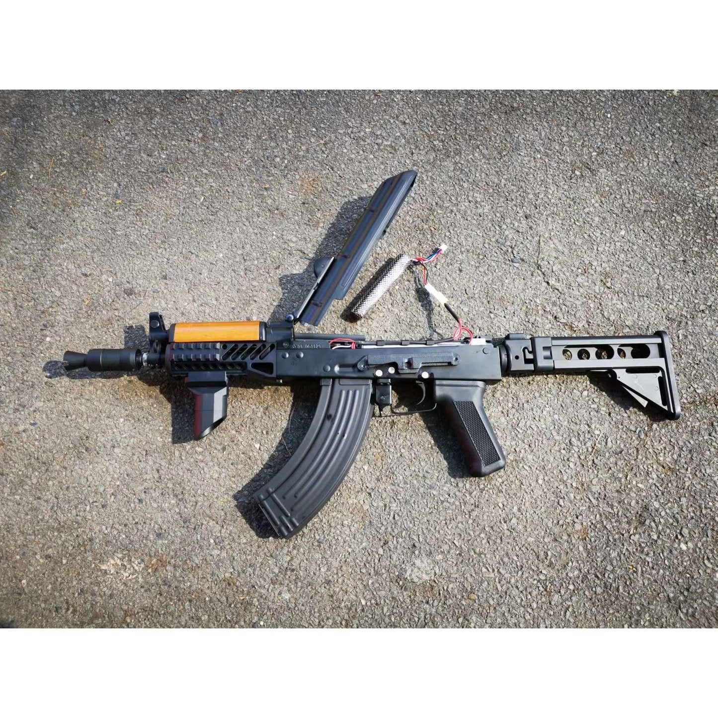 Double Bell 016-1 AK74U CNC Tactical AEG 1.49 Joule With Real Wood