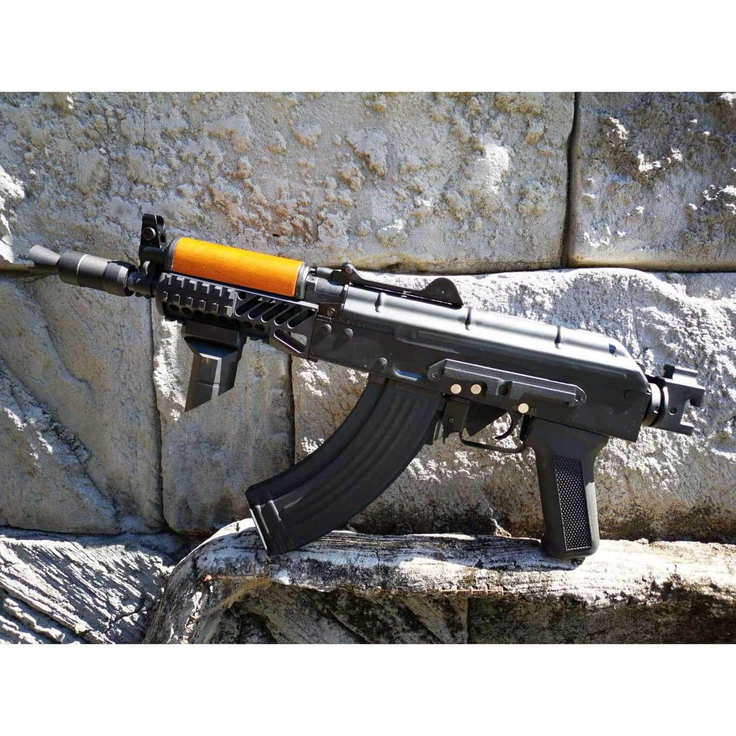 Double Bell 016-1 AK74U CNC Tactical AEG 1.49 Joule With Real Wood